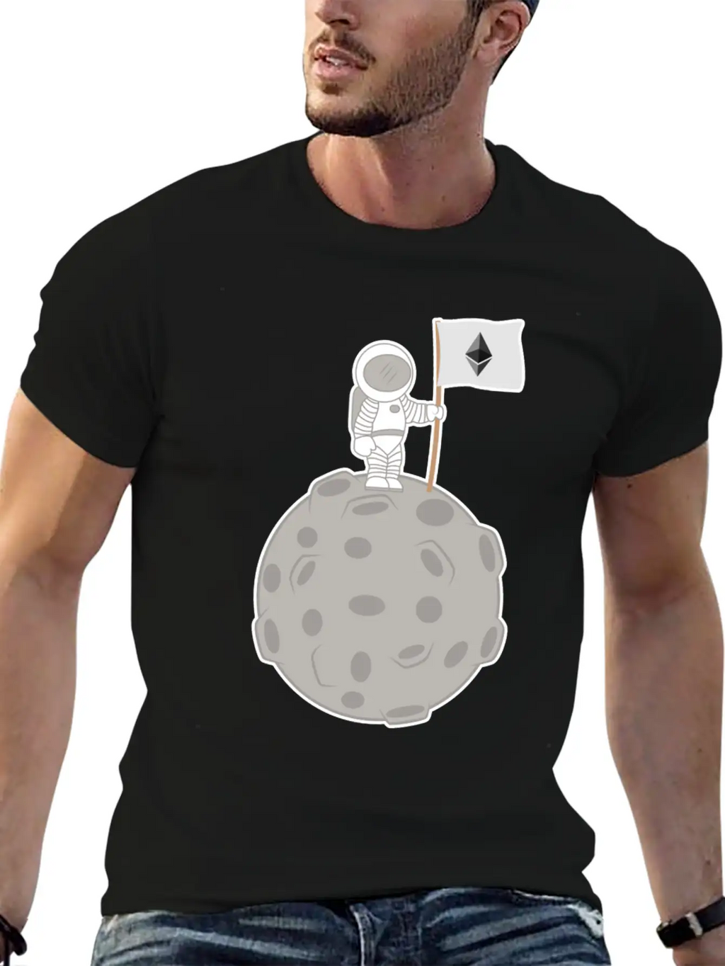 Ethereum To The Moon T-Shirt Stylish Everyday T-Shirt – Unisex Basic Cotton Tee