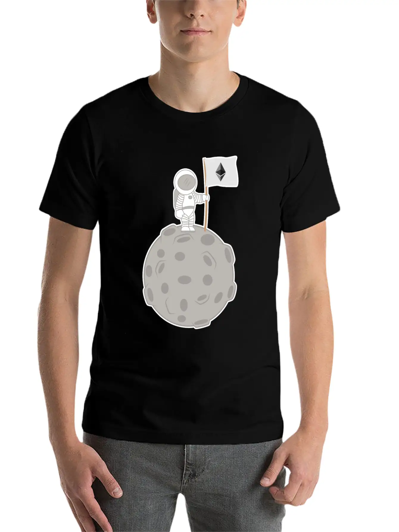 Ethereum To The Moon T-Shirt Stylish Everyday T-Shirt – Unisex Basic Cotton Tee