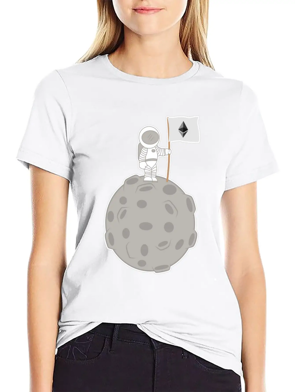 Ethereum To The Moon T-Shirt Stylish Everyday T-Shirt – Unisex Basic Cotton Tee