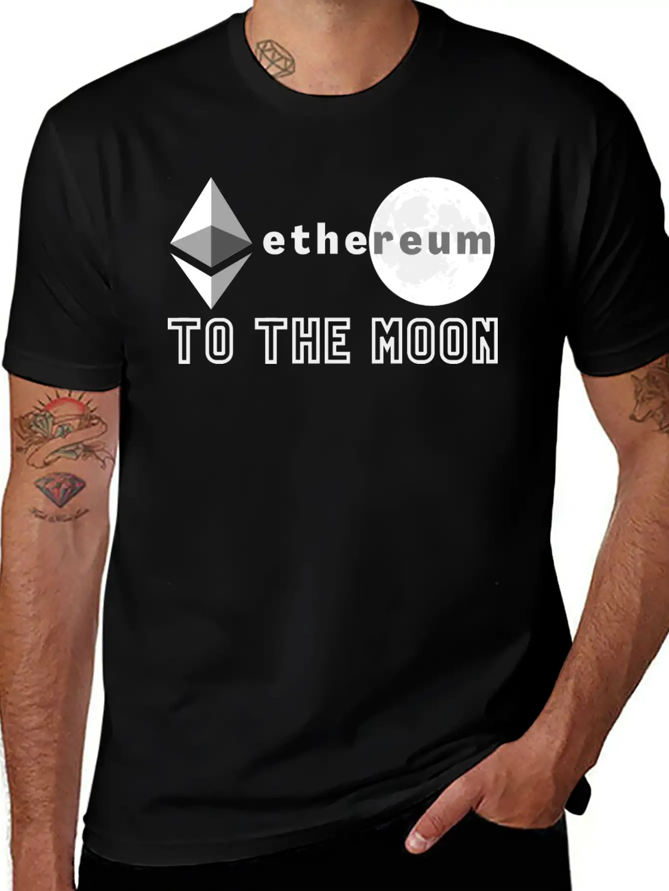 Ethereum To The Moon Unisex Casual T-Shirt – Clean Design For Daily Comfort
