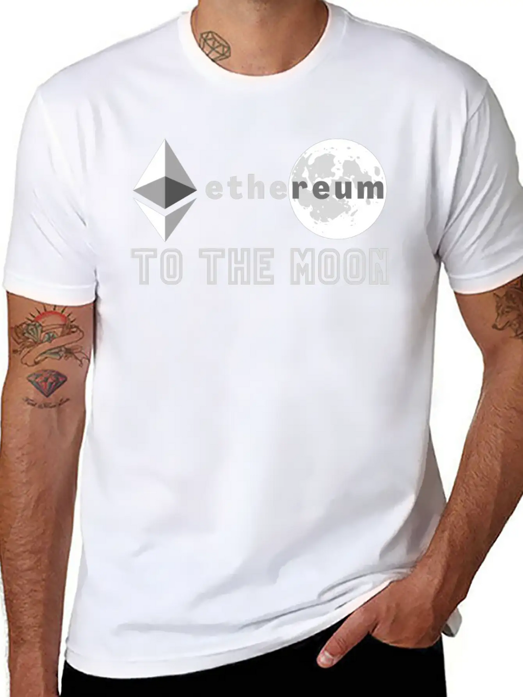Ethereum To The Moon Unisex Casual T-Shirt – Clean Design For Daily Comfort