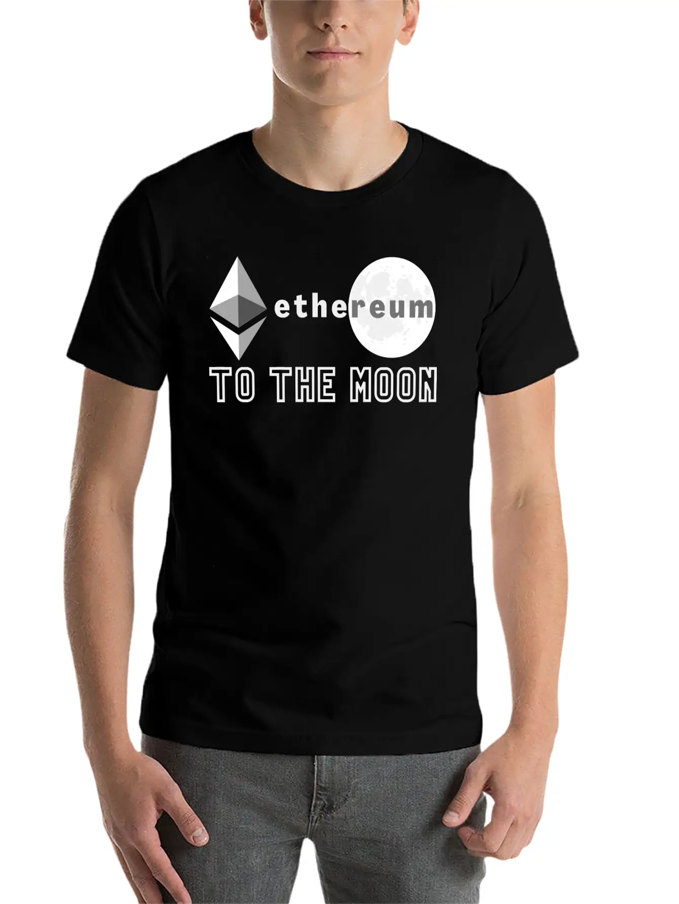 Ethereum To The Moon Unisex Casual T-Shirt – Clean Design For Daily Comfort