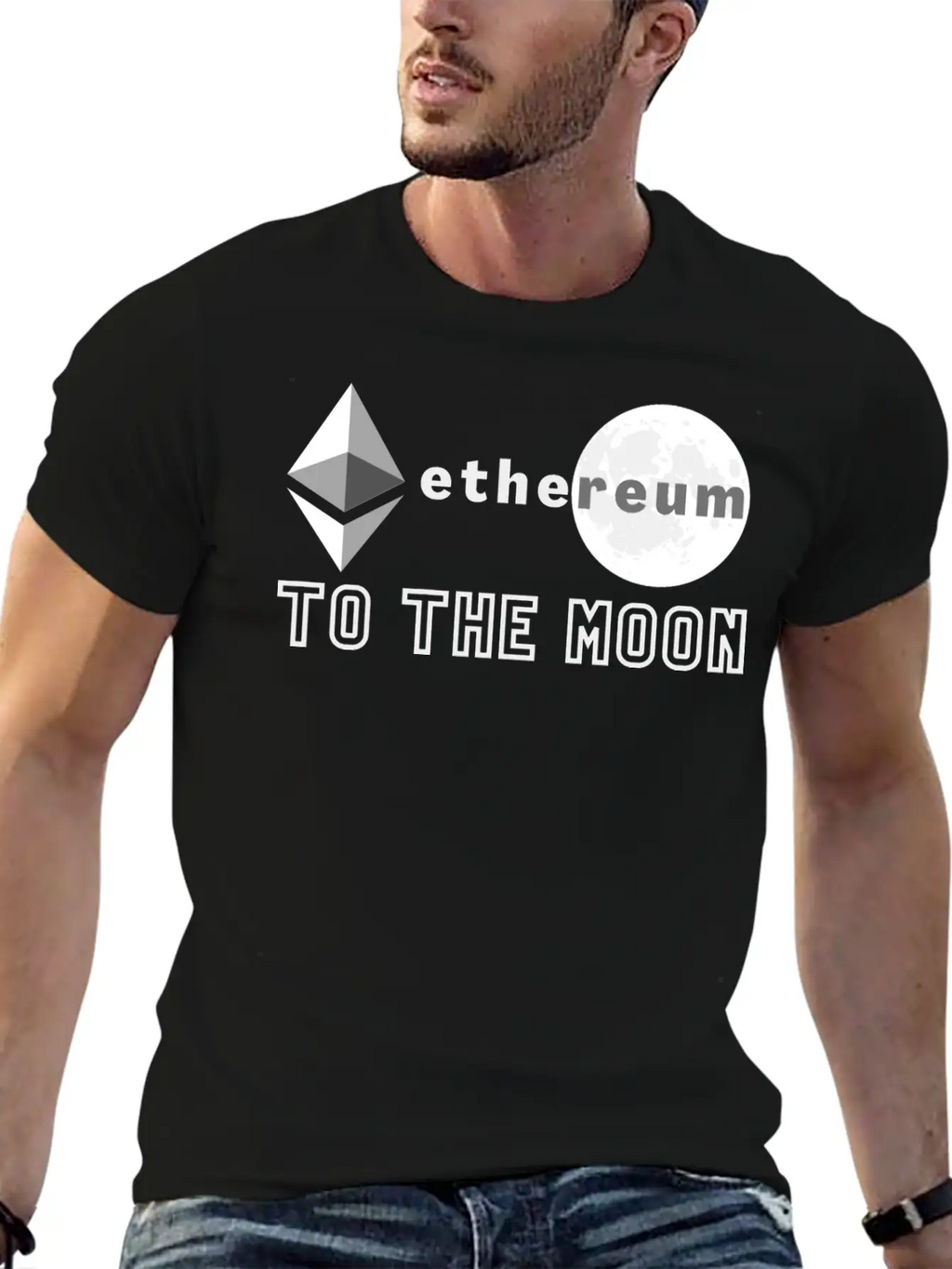Ethereum To The Moon Unisex Casual T-Shirt – Clean Design For Daily Comfort
