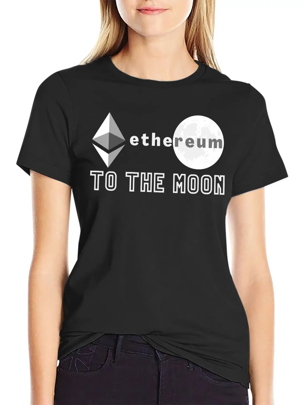 Ethereum To The Moon Unisex Casual T-Shirt – Clean Design For Daily Comfort