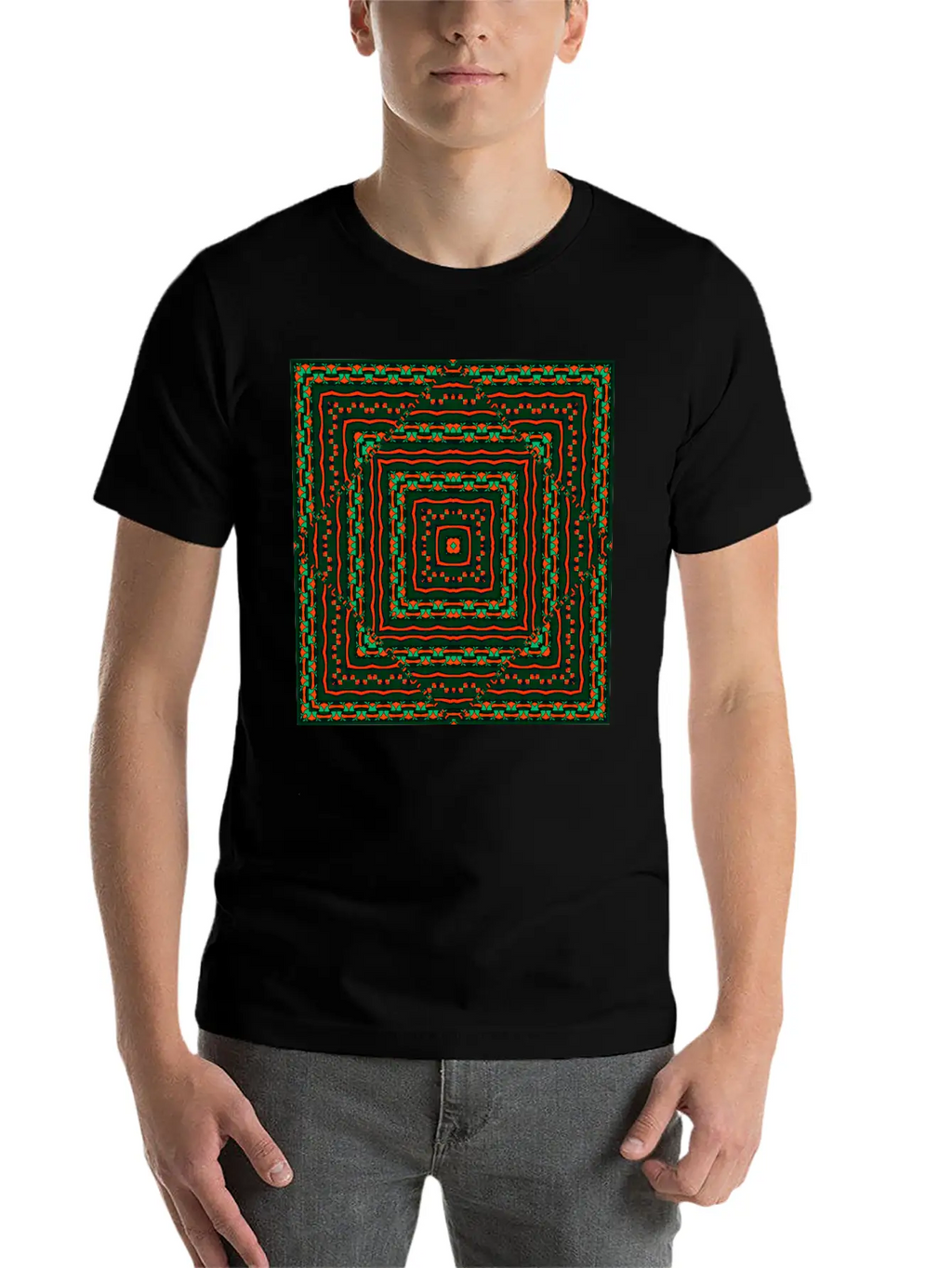 Ethnic Geometric Pattern Classic Cotton Tee – Unisex Comfort For Any Season