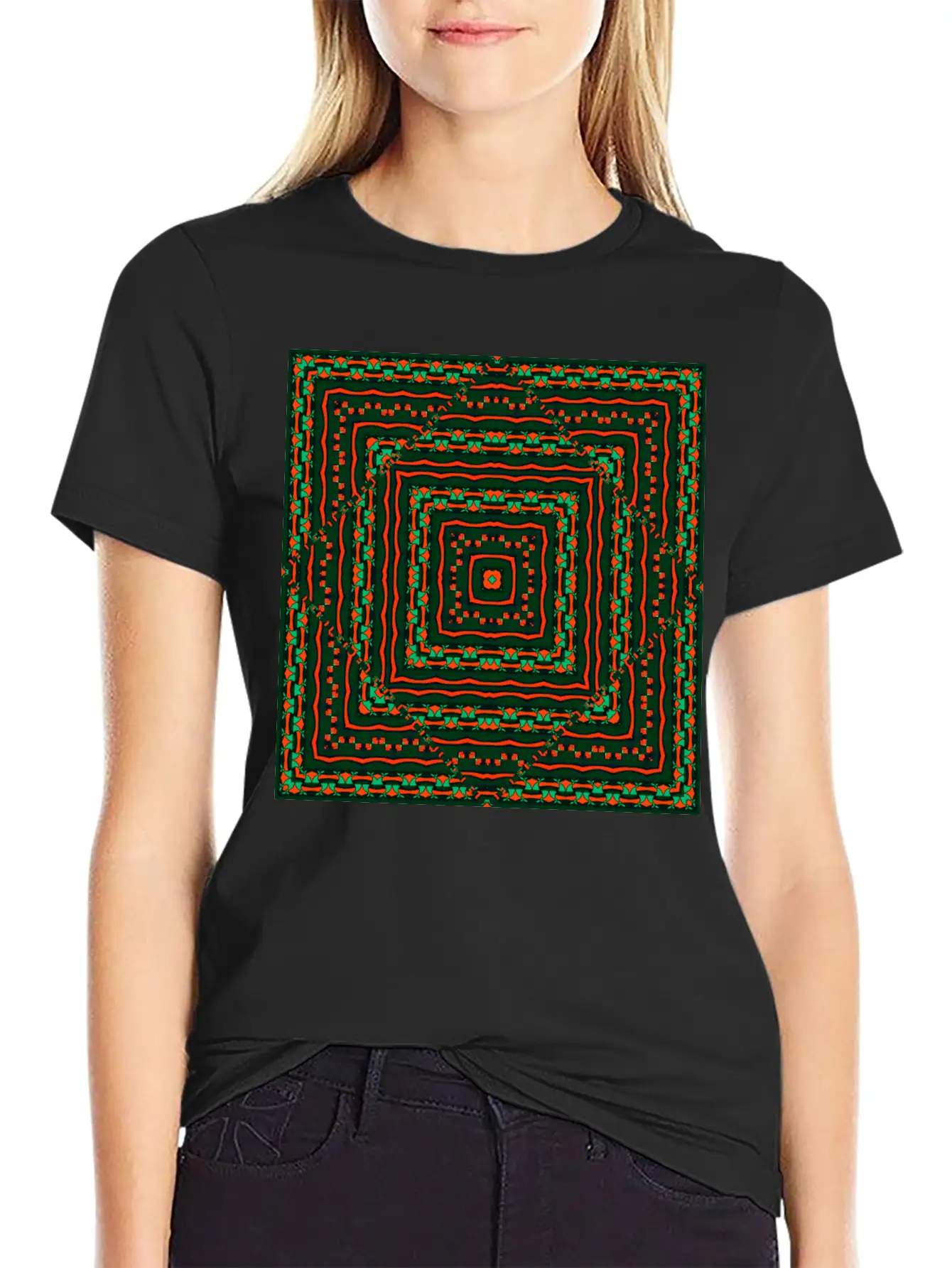 Ethnic Geometric Pattern Classic Cotton Tee – Unisex Comfort For Any Season