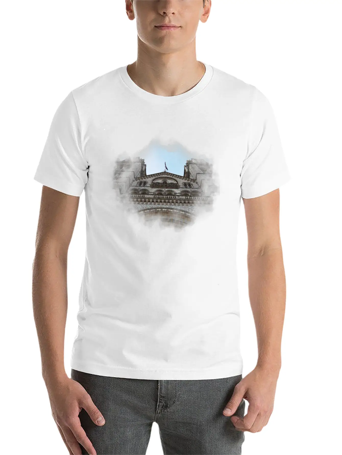 European Church, Watercolor Graphic Basic Graphic T-Shirt – Daily Comfort In Soft Cotton