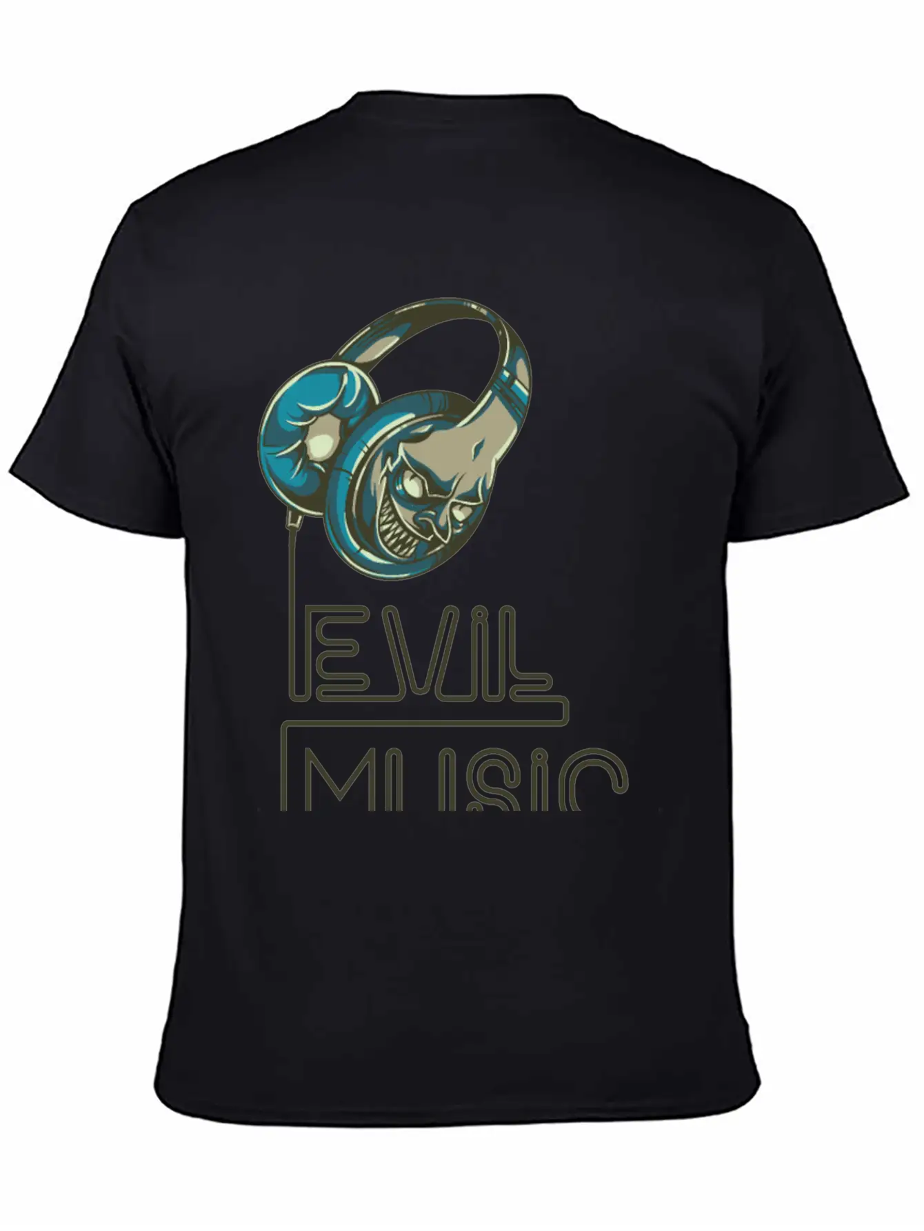 Evil Music Breathable Graphic T-Shirt – Perfect For Casual Days