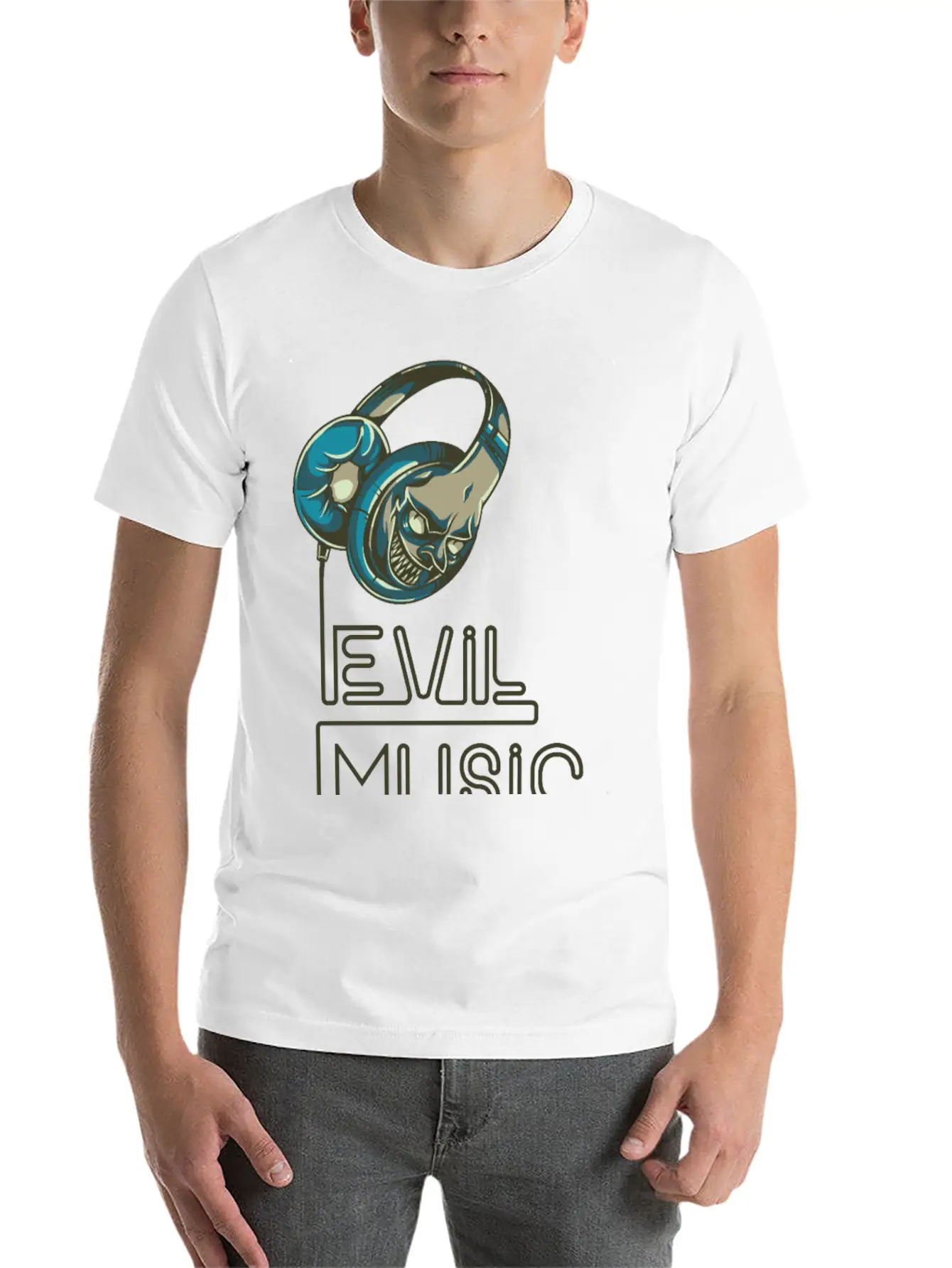 Evil Music Breathable Graphic T-Shirt – Perfect For Casual Days