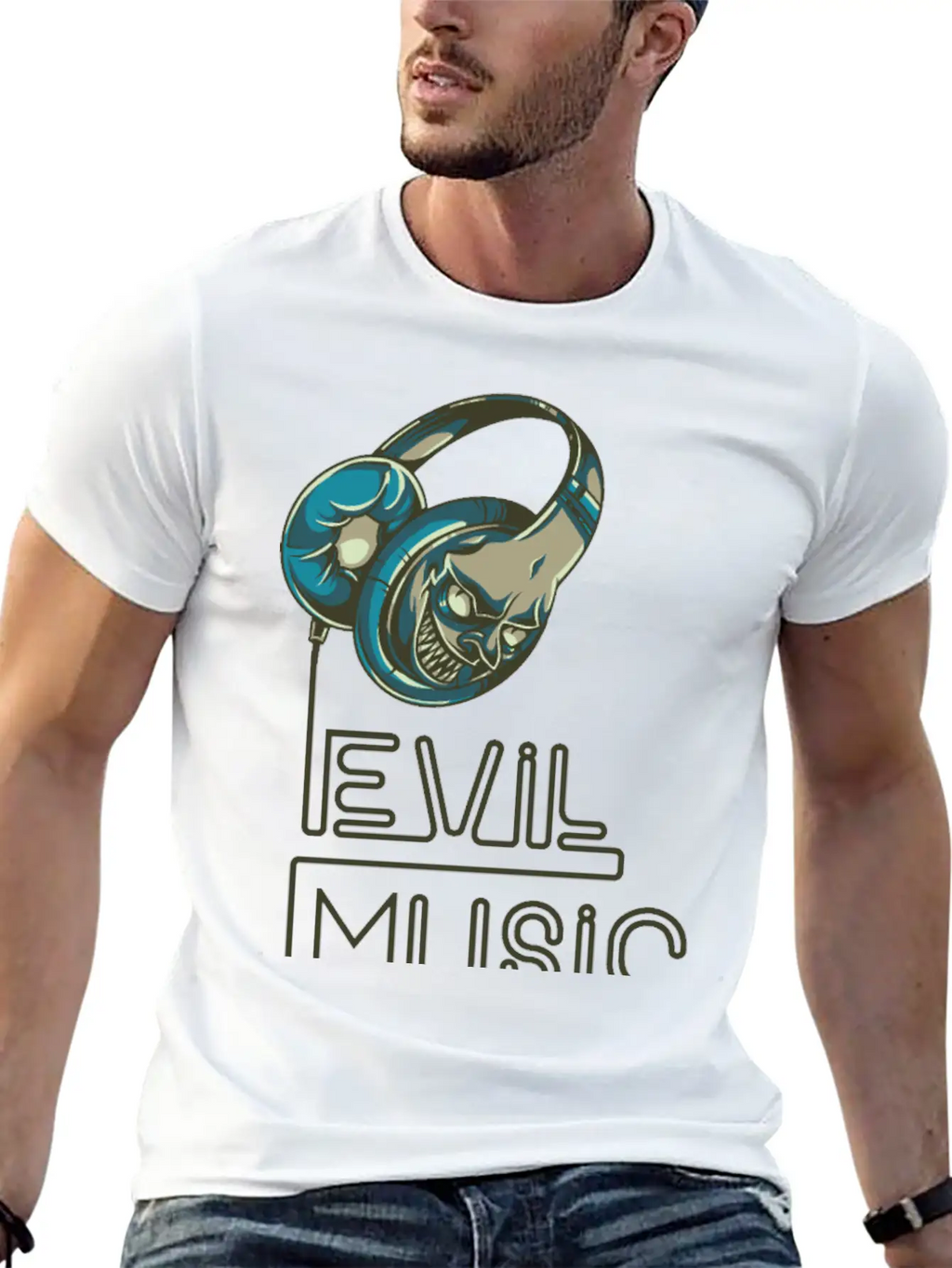 Evil Music Breathable Graphic T-Shirt – Perfect For Casual Days