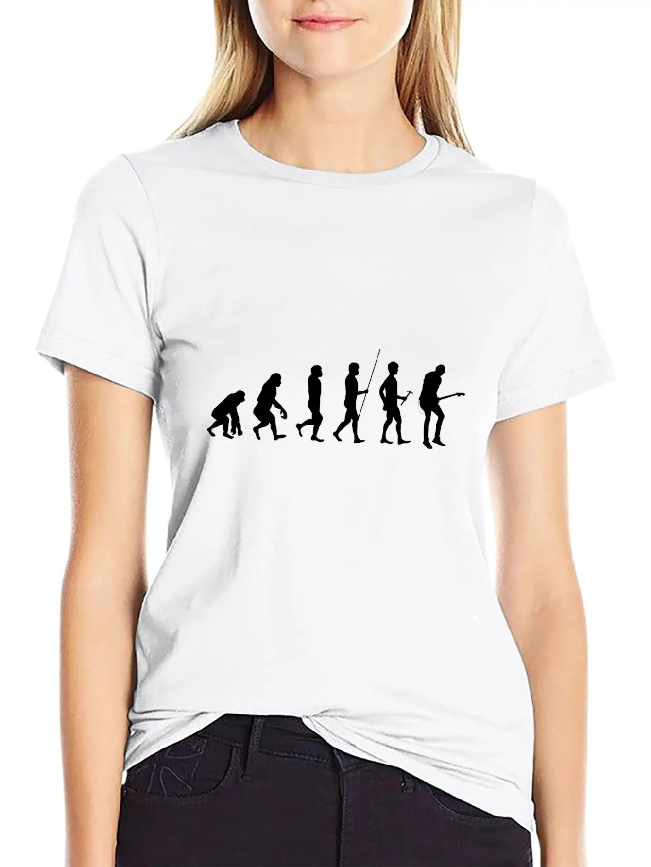 Evolution Guitar Music Gift Stylish Everyday T-Shirt – Unisex Basic Cotton Tee