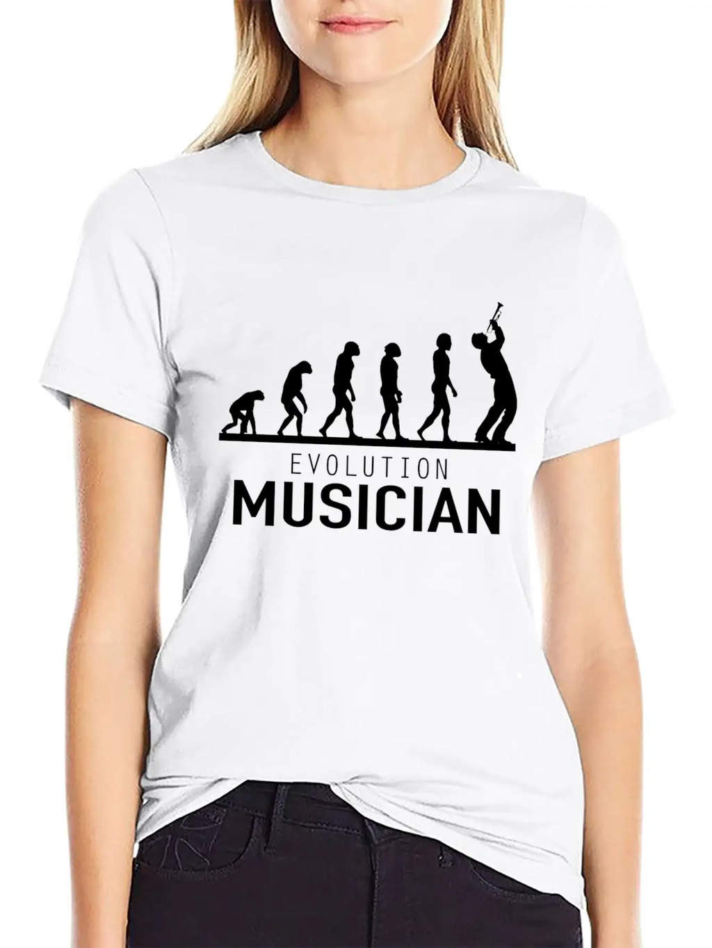 Evolution Musician Musician Trumpet Basic Graphic T-Shirt – Daily Comfort In Soft Cotton