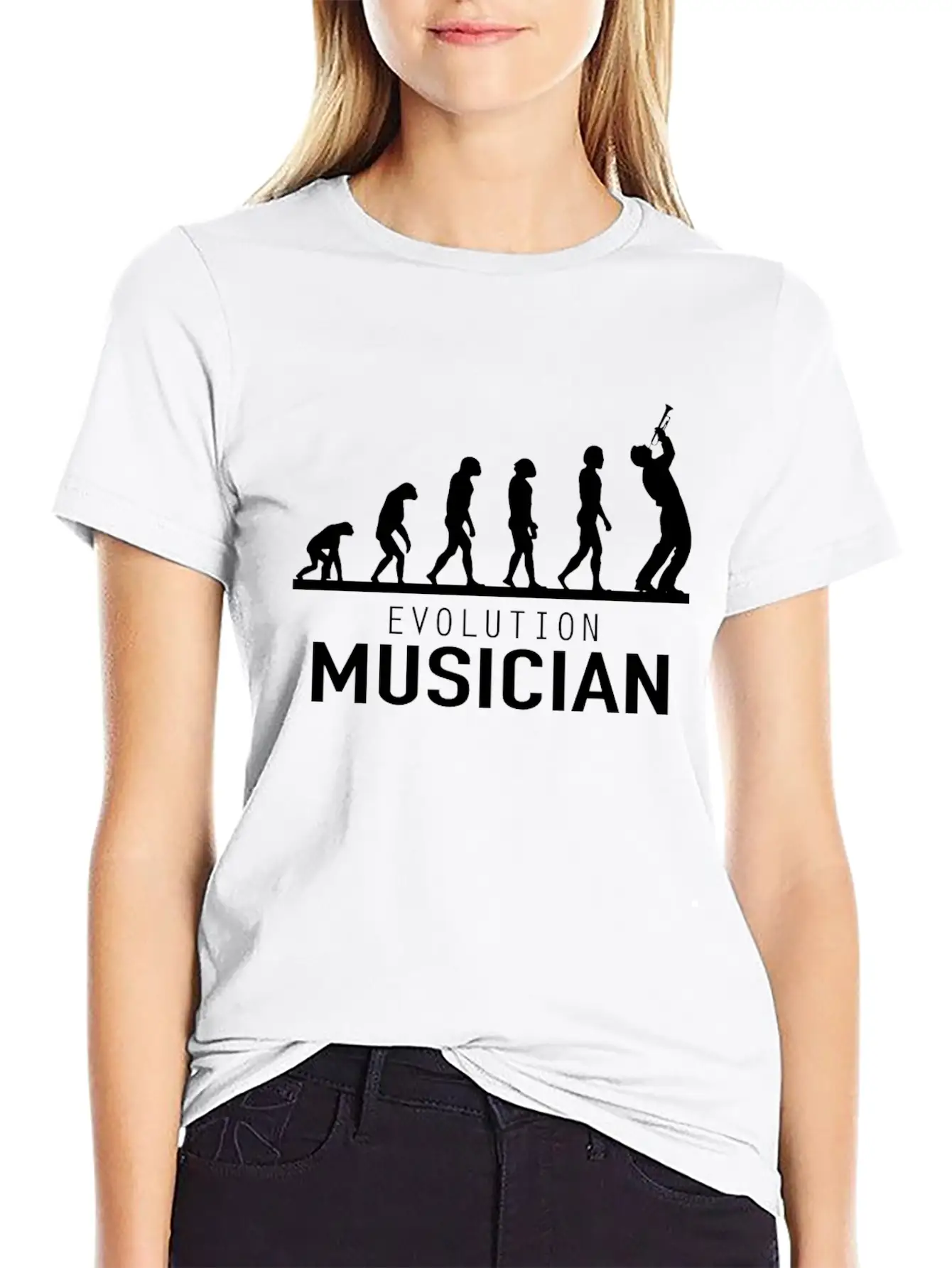 Evolution Musician Musician Trumpet Basic Graphic T-Shirt – Daily Comfort In Soft Cotton