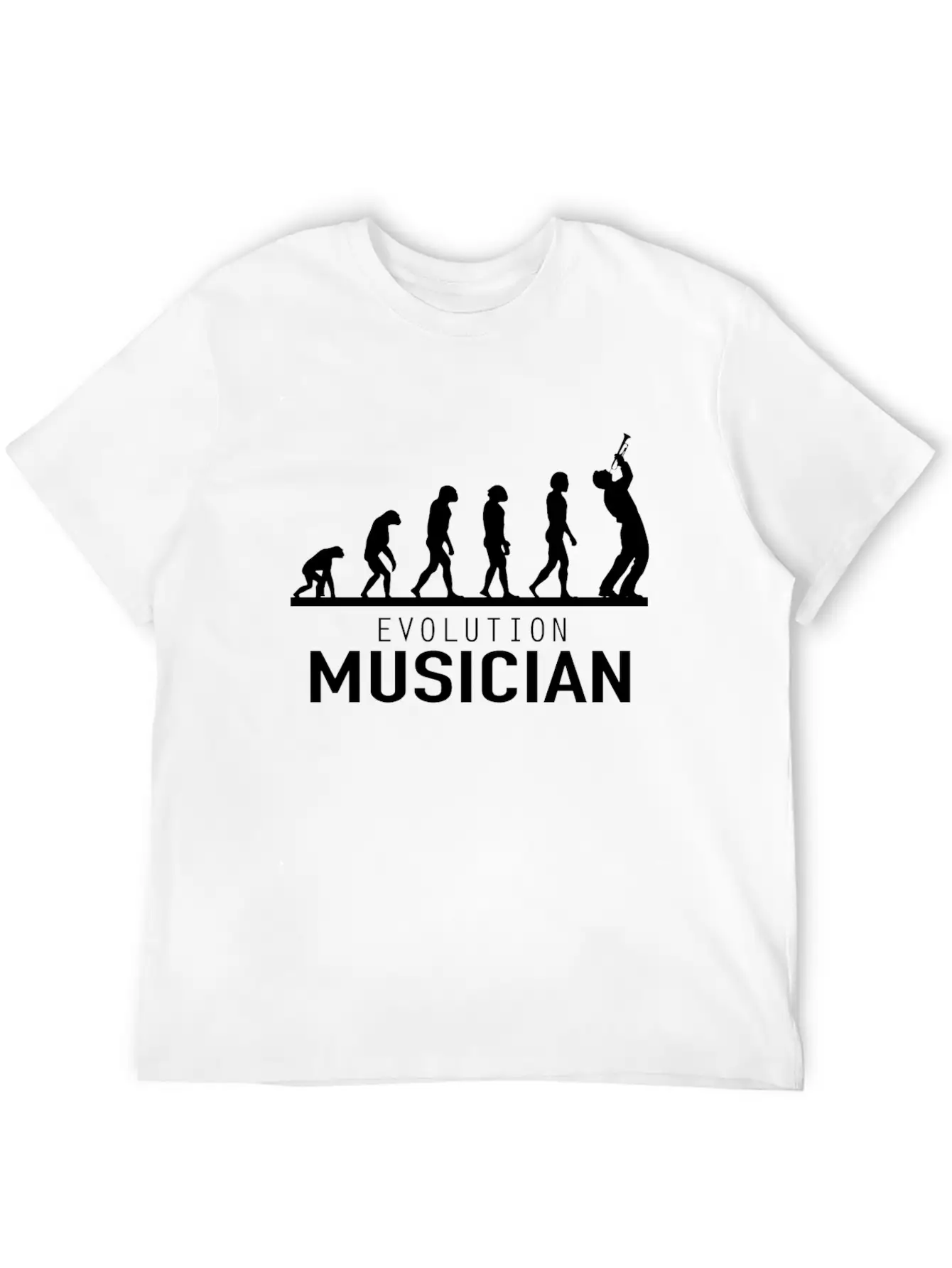 Evolution Musician Musician Trumpet Basic Graphic T-Shirt – Daily Comfort In Soft Cotton