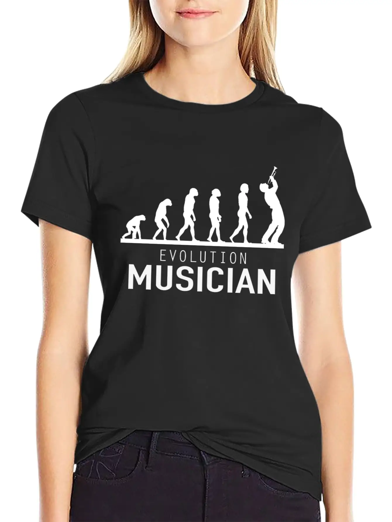 Evolution Musician Musician Trumpet Basic Graphic T-Shirt – Daily Comfort In Soft Cotton