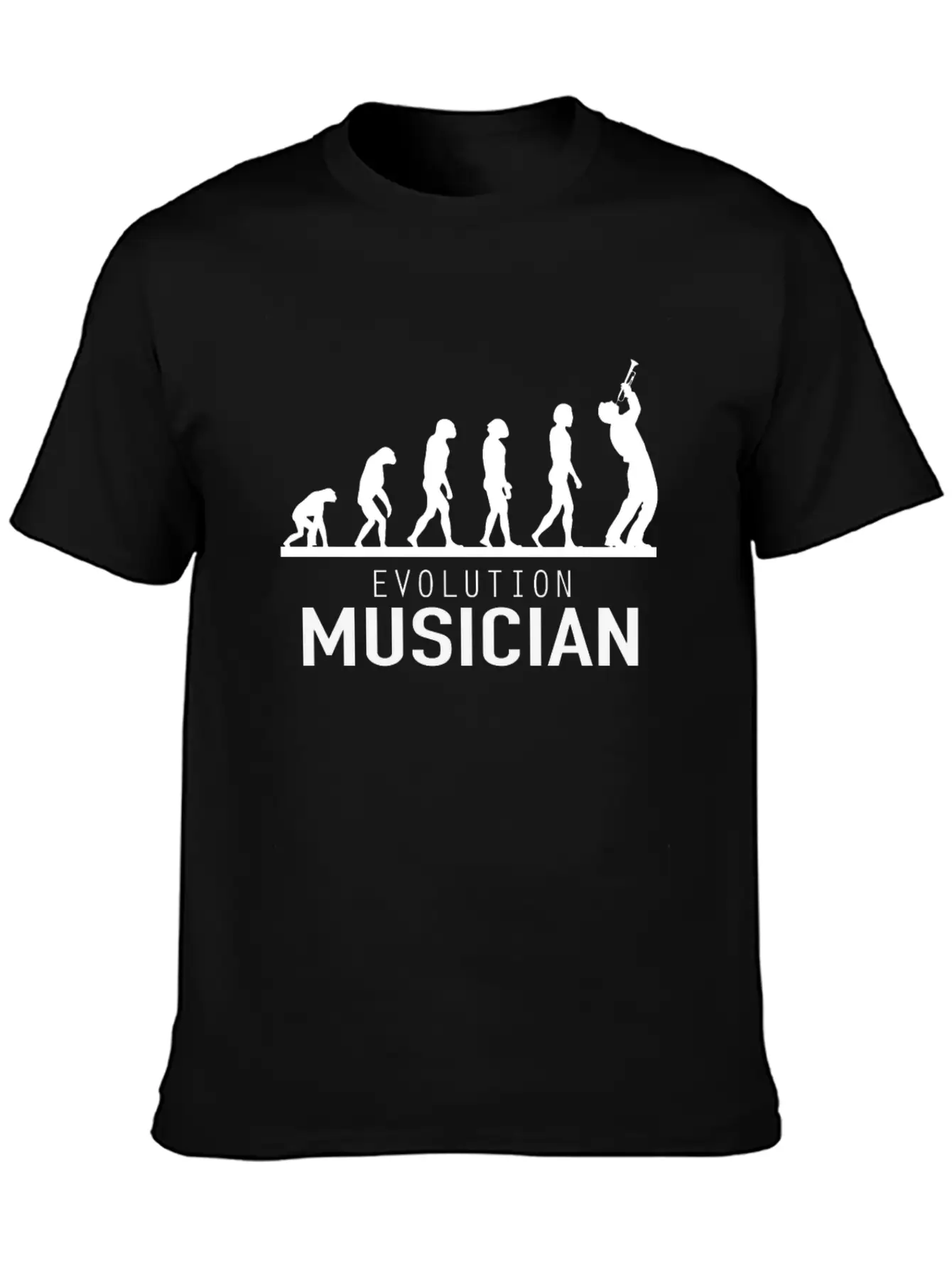 Evolution Musician Musician Trumpet Basic Graphic T-Shirt – Daily Comfort In Soft Cotton