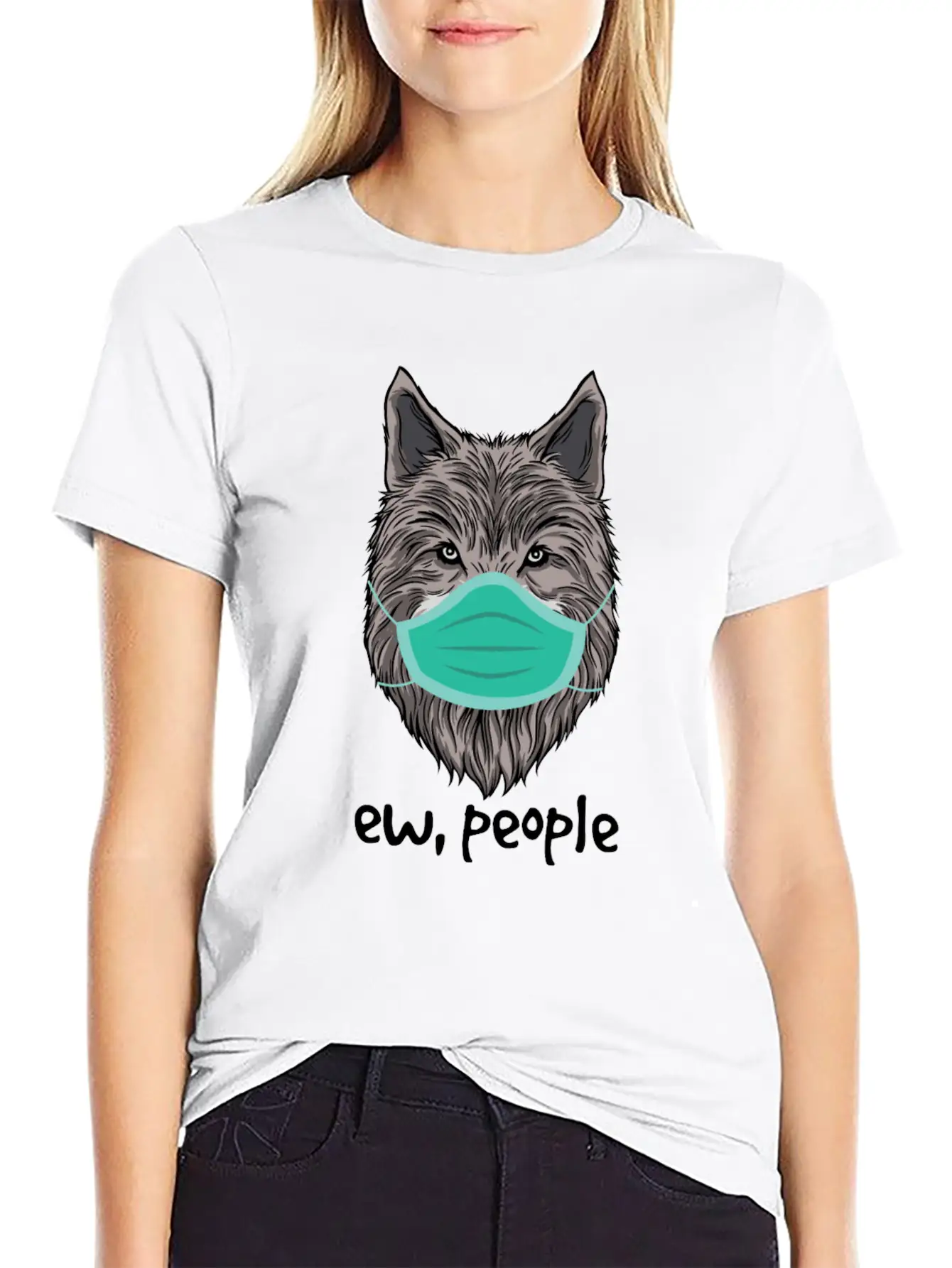 Ew People Wolf Lover Germaphobe Cute Introvert Timeless Short Sleeve Tee – Comfy And Minimalist Design