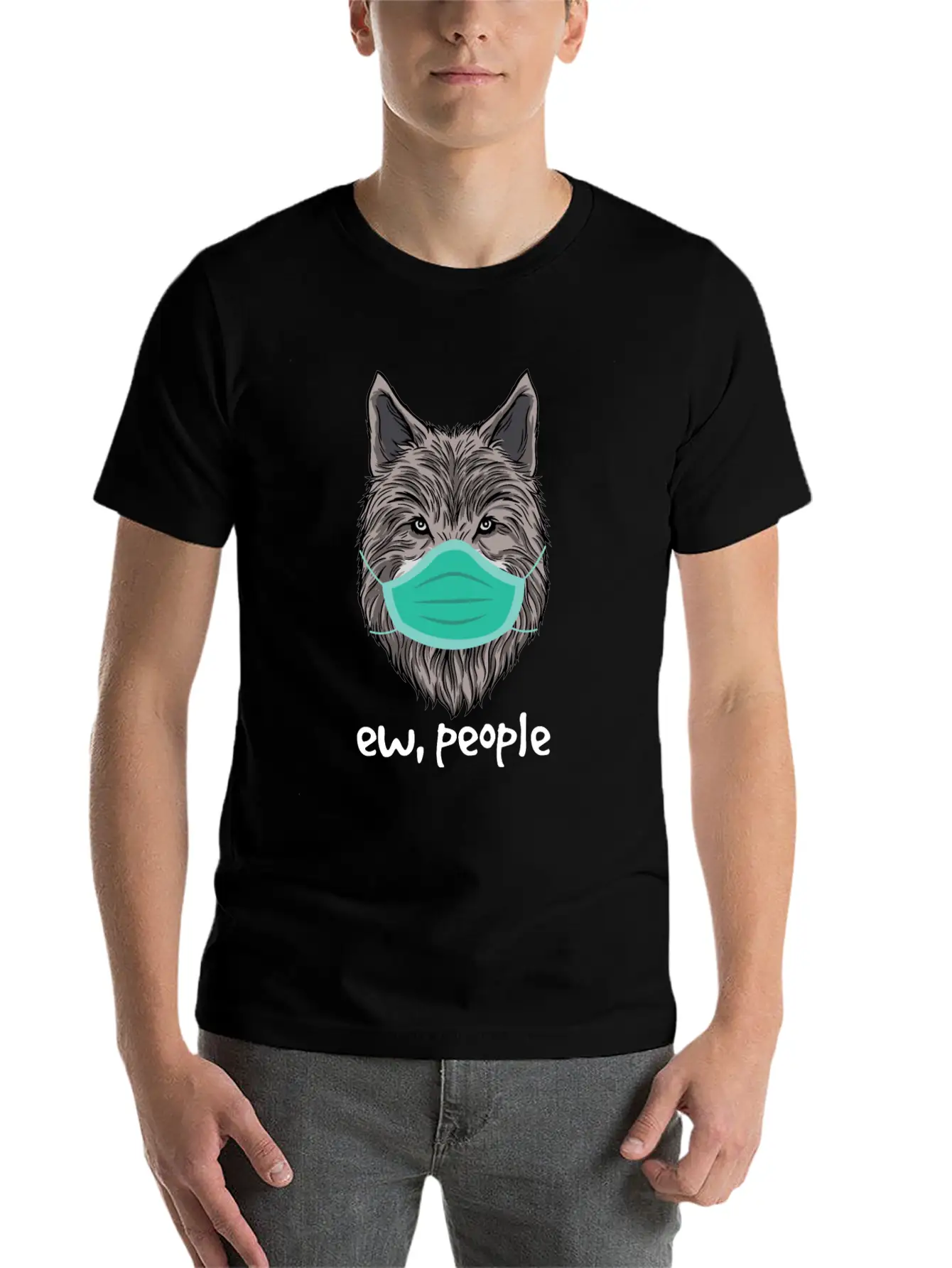 Ew People Wolf Lover Germaphobe Cute Introvert Timeless Short Sleeve Tee – Comfy And Minimalist Design