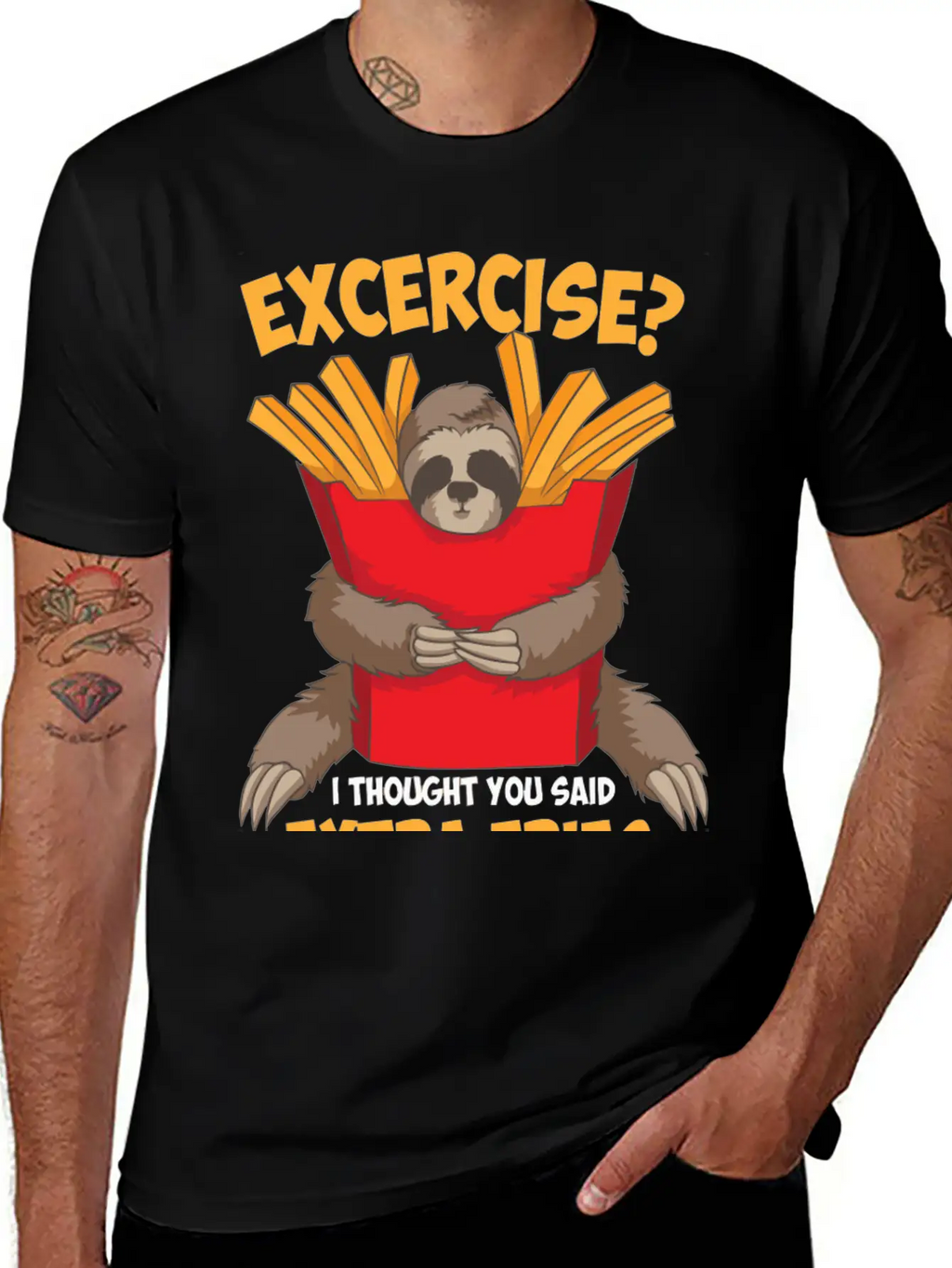 Excercise I Thought You Said Extra Fries Funny Classic Cotton Tee – Unisex Comfort For Any Season