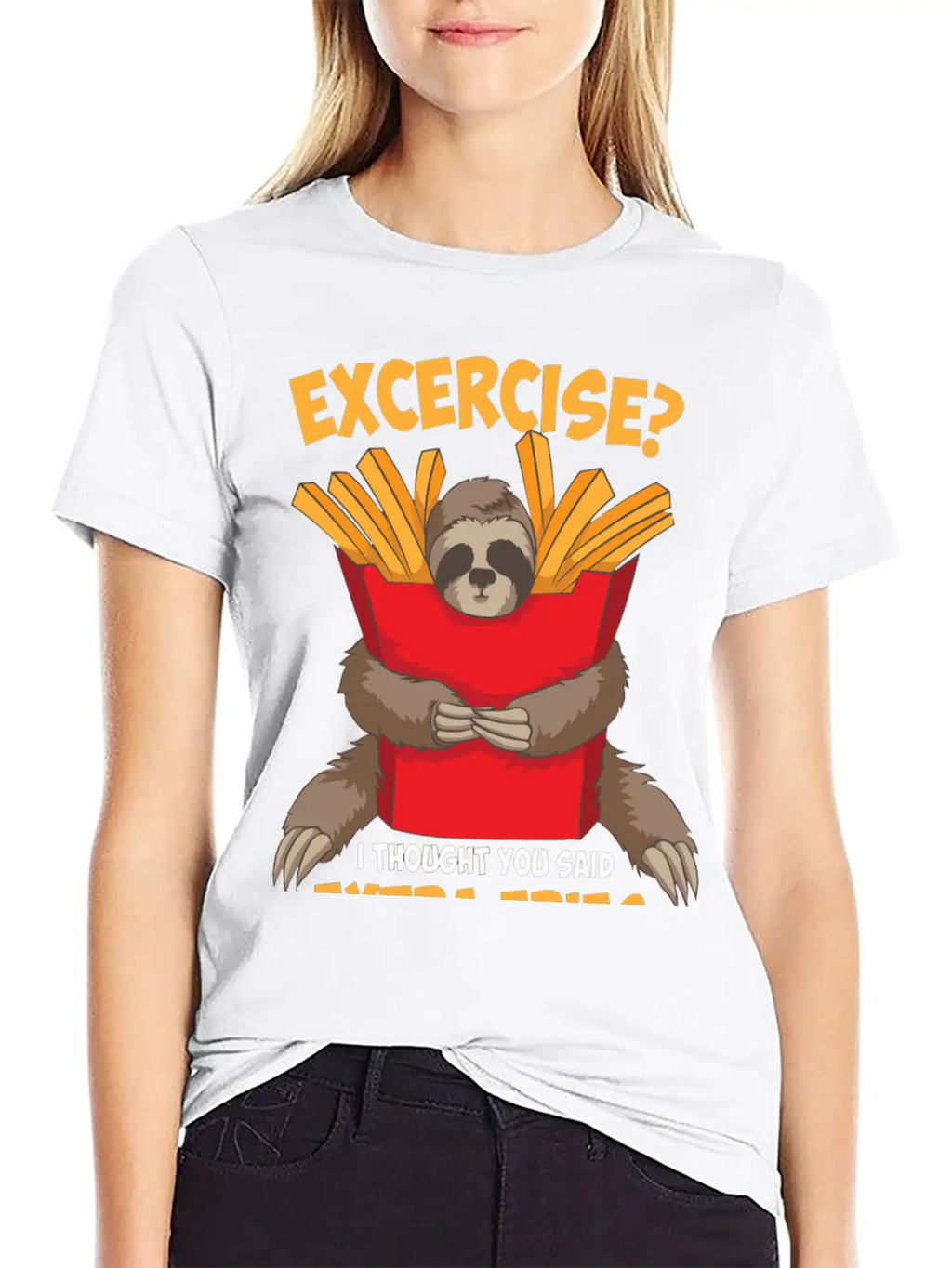 Excercise I Thought You Said Extra Fries Funny Classic Cotton Tee – Unisex Comfort For Any Season