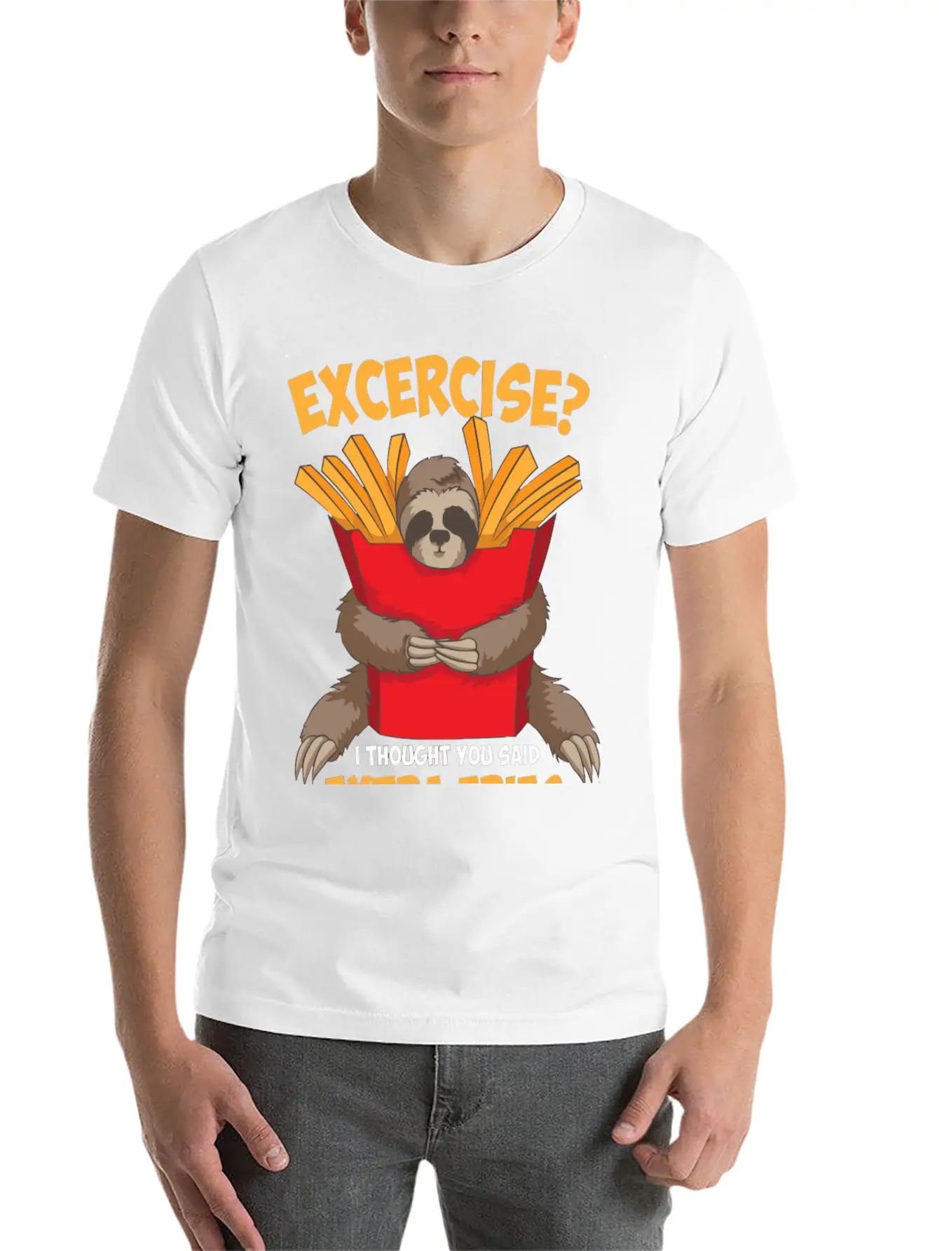 Excercise I Thought You Said Extra Fries Funny Classic Cotton Tee – Unisex Comfort For Any Season