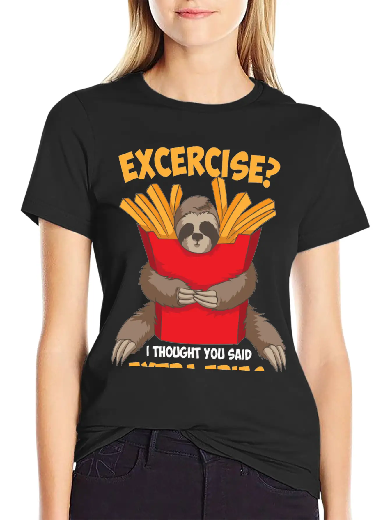 Excercise I Thought You Said Extra Fries Funny Classic Cotton Tee – Unisex Comfort For Any Season