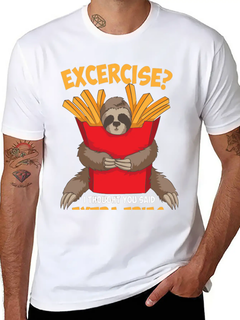 Excercise I Thought You Said Extra Fries Funny Classic Cotton Tee – Unisex Comfort For Any Season
