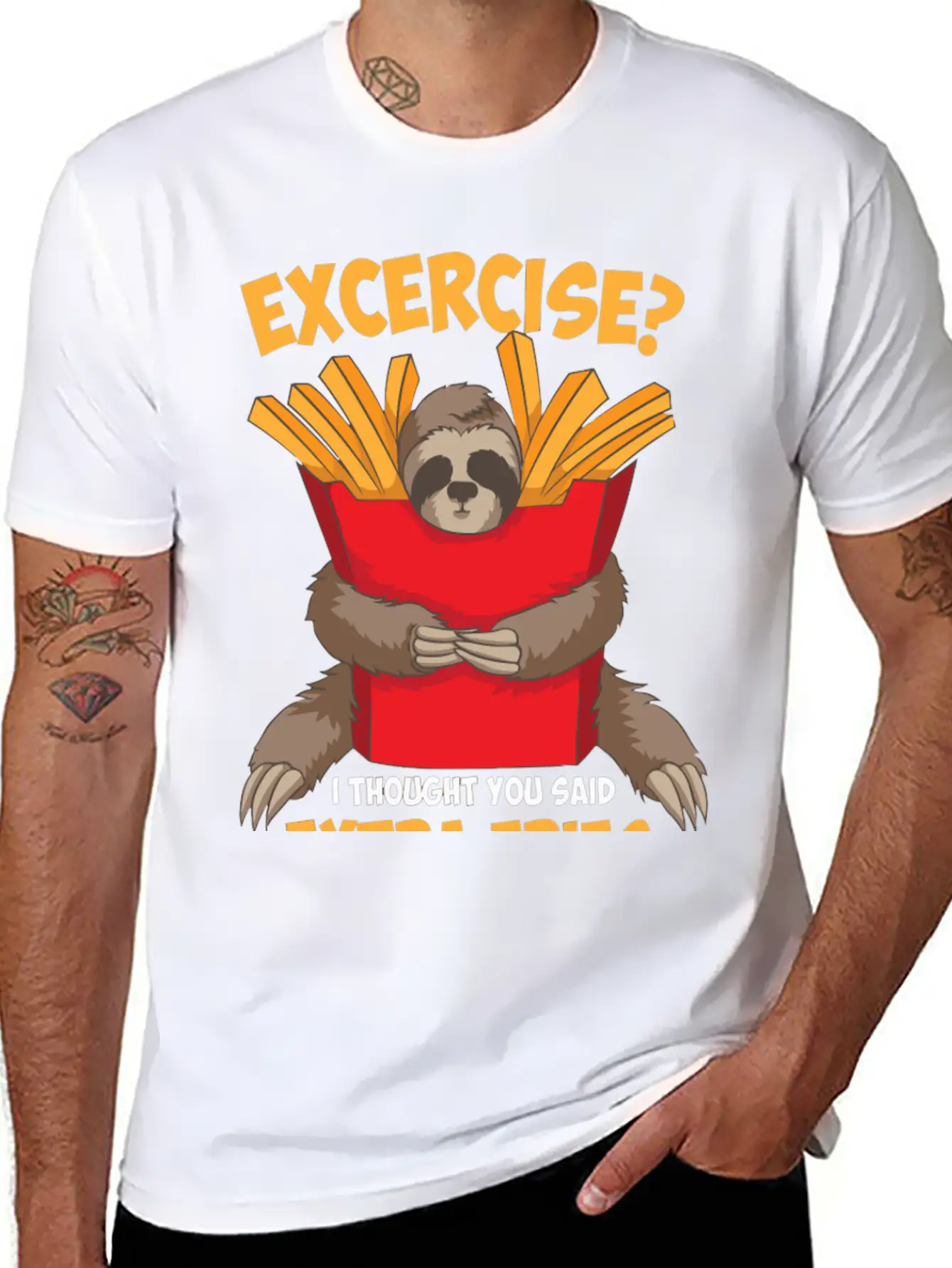 Excercise I Thought You Said Extra Fries Funny Classic Cotton Tee – Unisex Comfort For Any Season