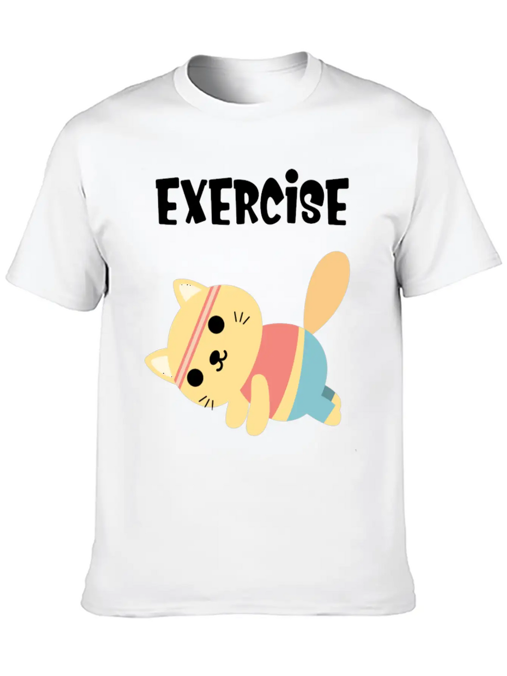 Exercise Every Day Cute Cat Gym Workout Classic Cotton Tee – Unisex Comfort For Any Season