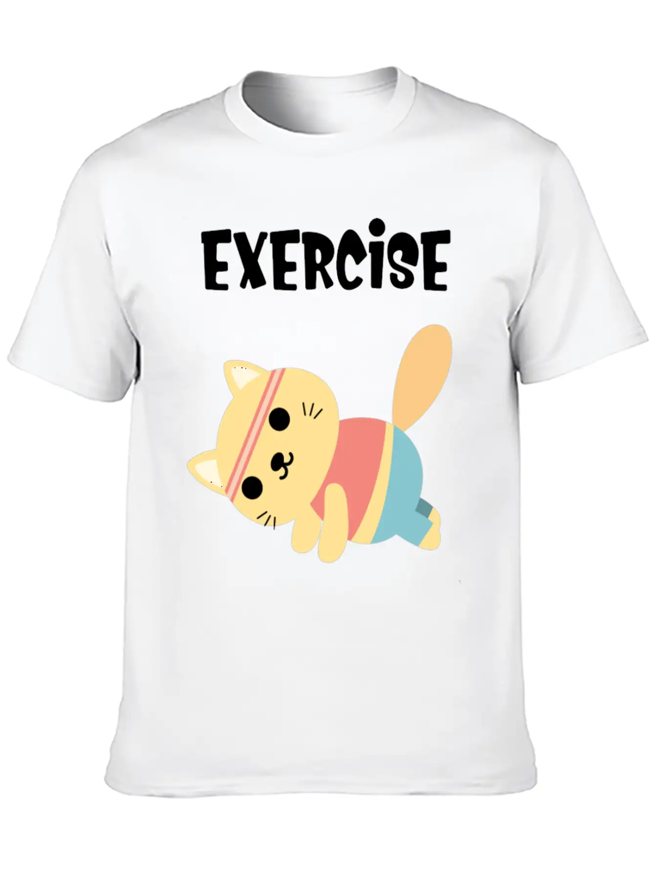 Exercise Every Day Cute Cat Gym Workout Classic Cotton Tee – Unisex Comfort For Any Season