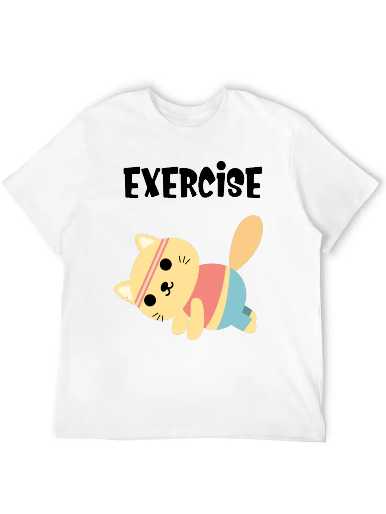 Exercise Every Day Cute Cat Gym Workout Classic Cotton Tee – Unisex Comfort For Any Season