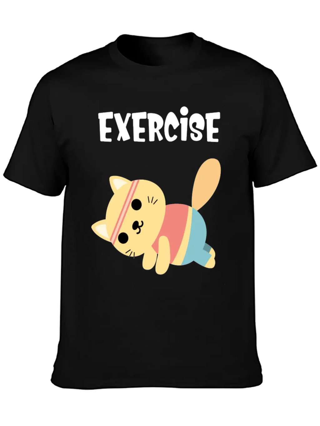 Exercise Every Day Cute Cat Gym Workout Classic Cotton Tee – Unisex Comfort For Any Season