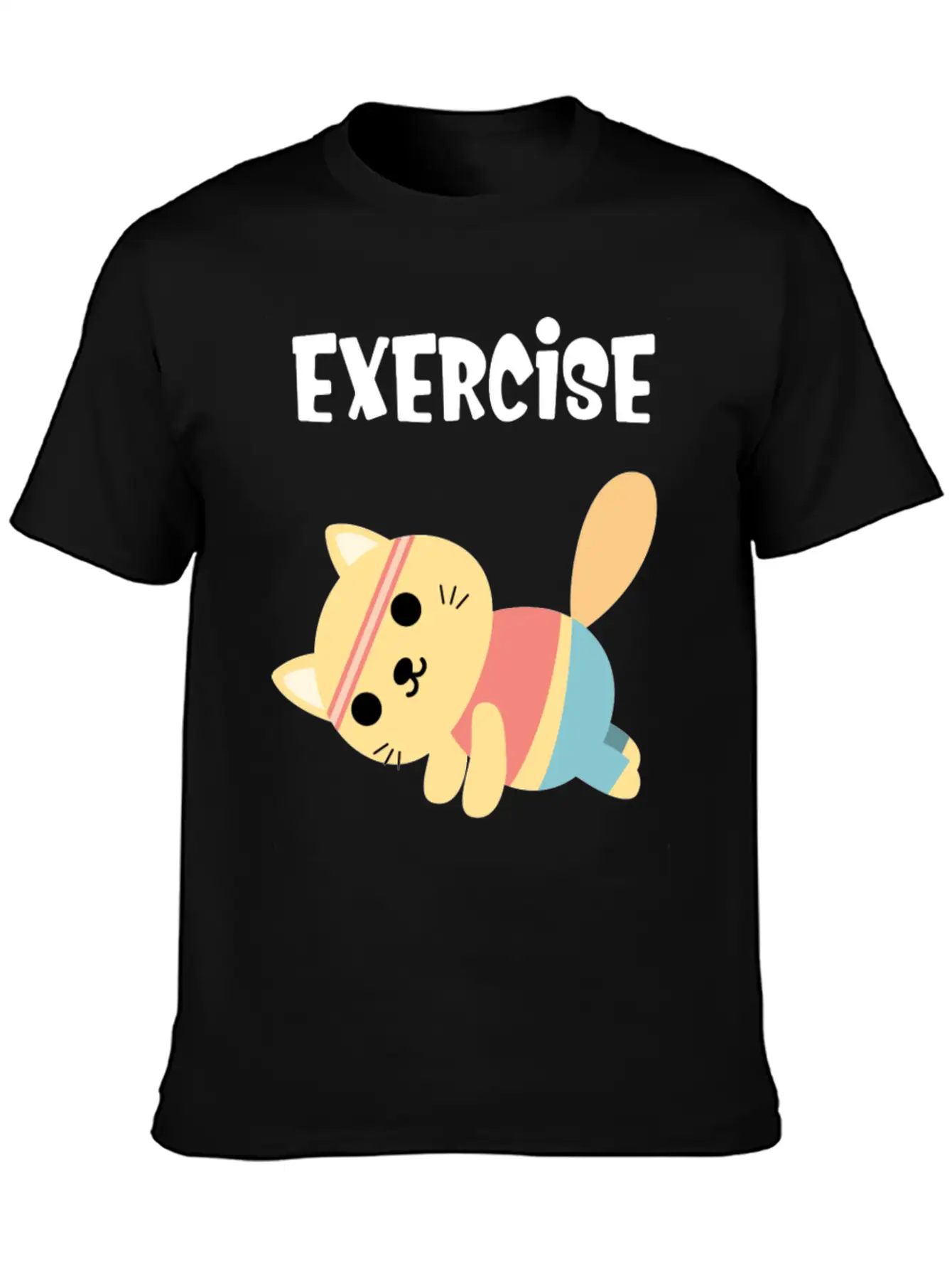 Exercise Every Day Cute Cat Gym Workout Classic Cotton Tee – Unisex Comfort For Any Season