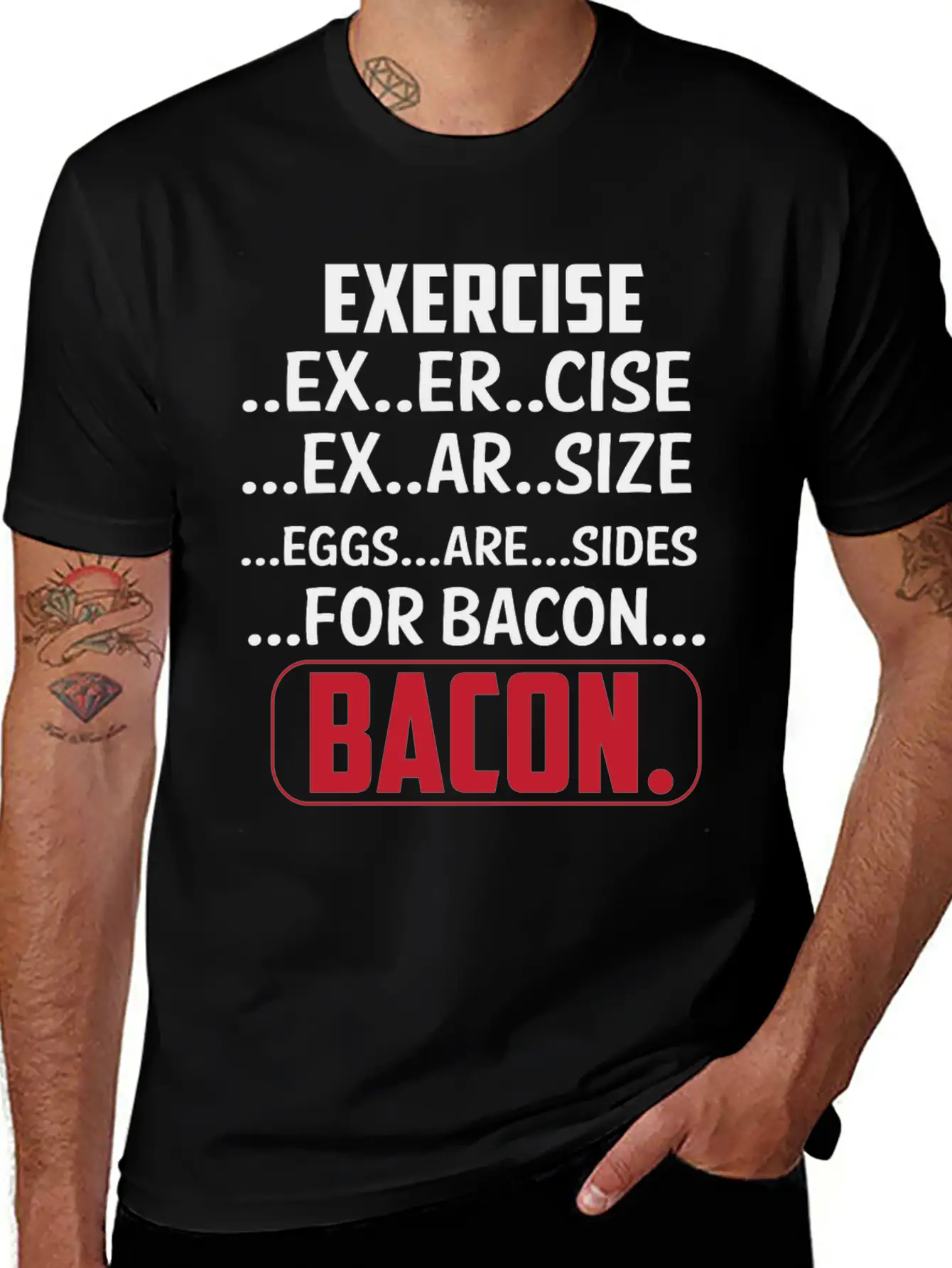 Exercise I Thought Bacon Ham With Eggs Eggs Classic Cotton Tee – Unisex Comfort For Any Season