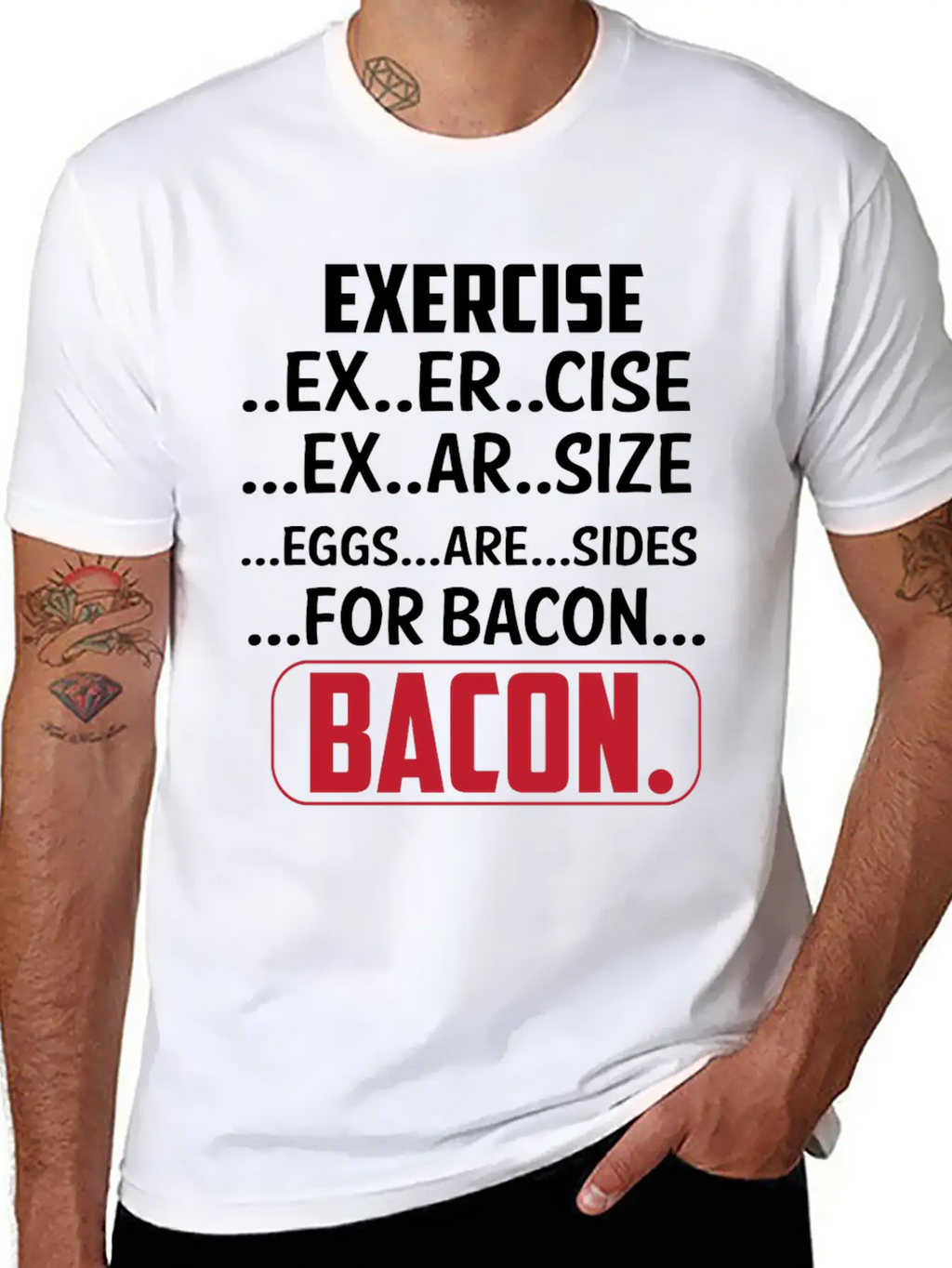 Exercise I Thought Bacon Ham With Eggs Eggs Classic Cotton Tee – Unisex Comfort For Any Season
