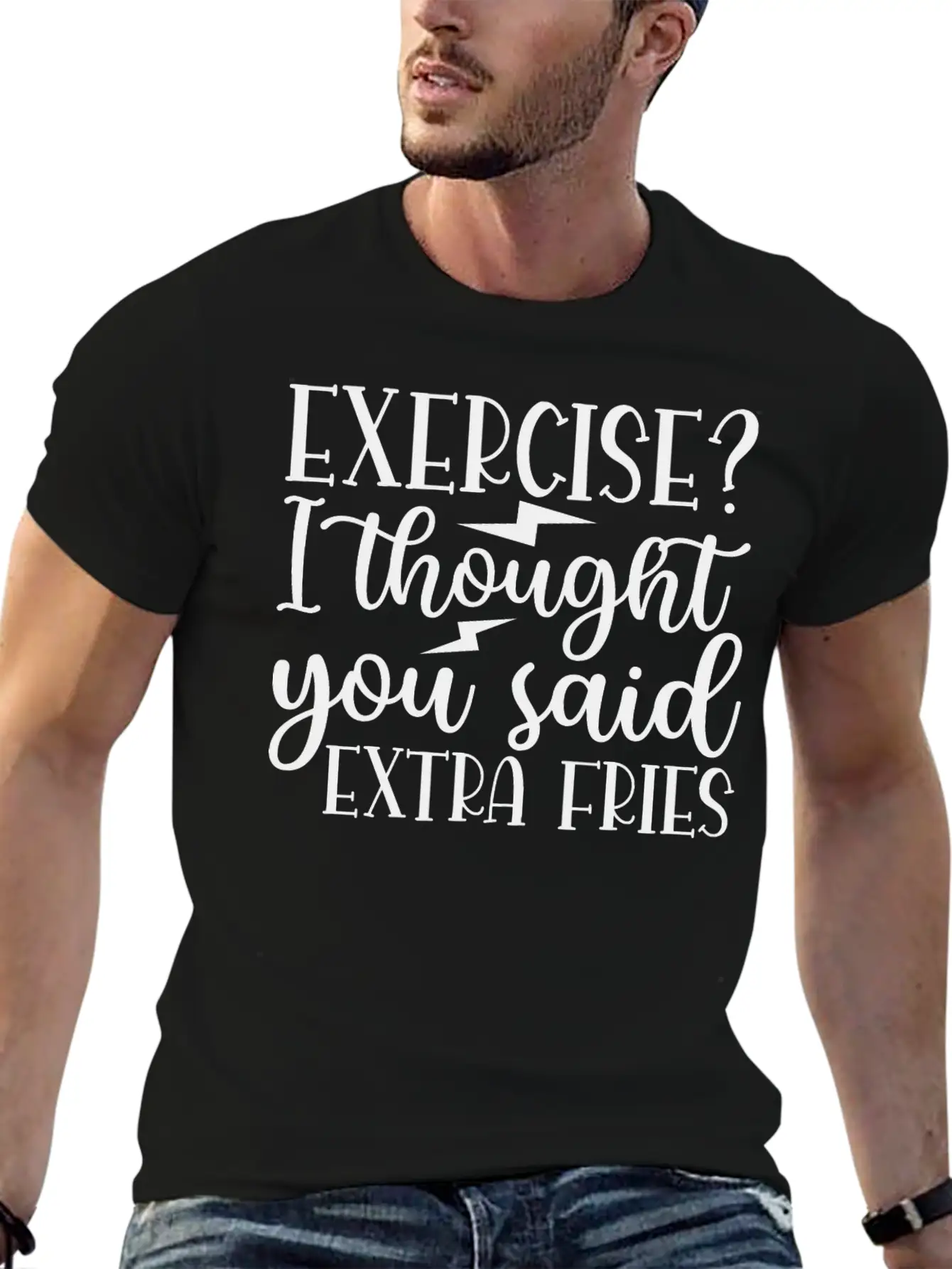 Exercise I Thought You Said Extra Fries Classic Cotton Tee – Unisex Comfort For Any Season