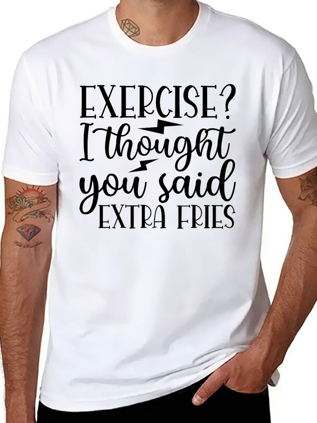Exercise I Thought You Said Extra Fries Classic Cotton Tee – Unisex Comfort For Any Season