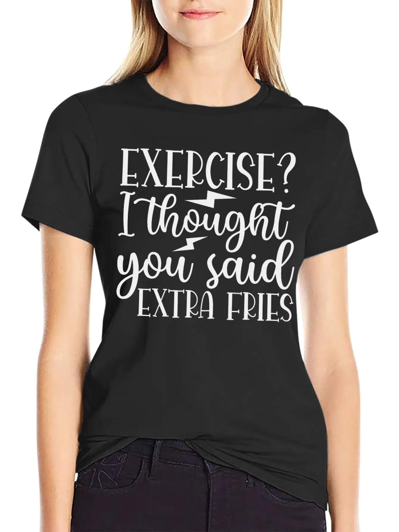 Exercise I Thought You Said Extra Fries Classic Cotton Tee – Unisex Comfort For Any Season