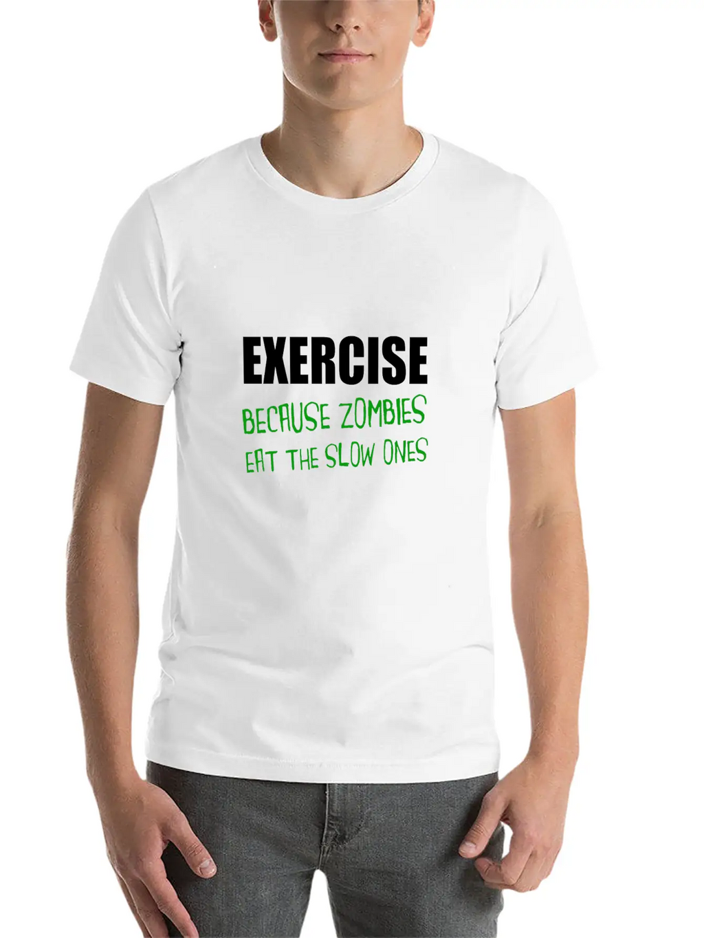 Exercise Zombies Eat Slow Breathable Graphic T-Shirt – Perfect For Casual Days