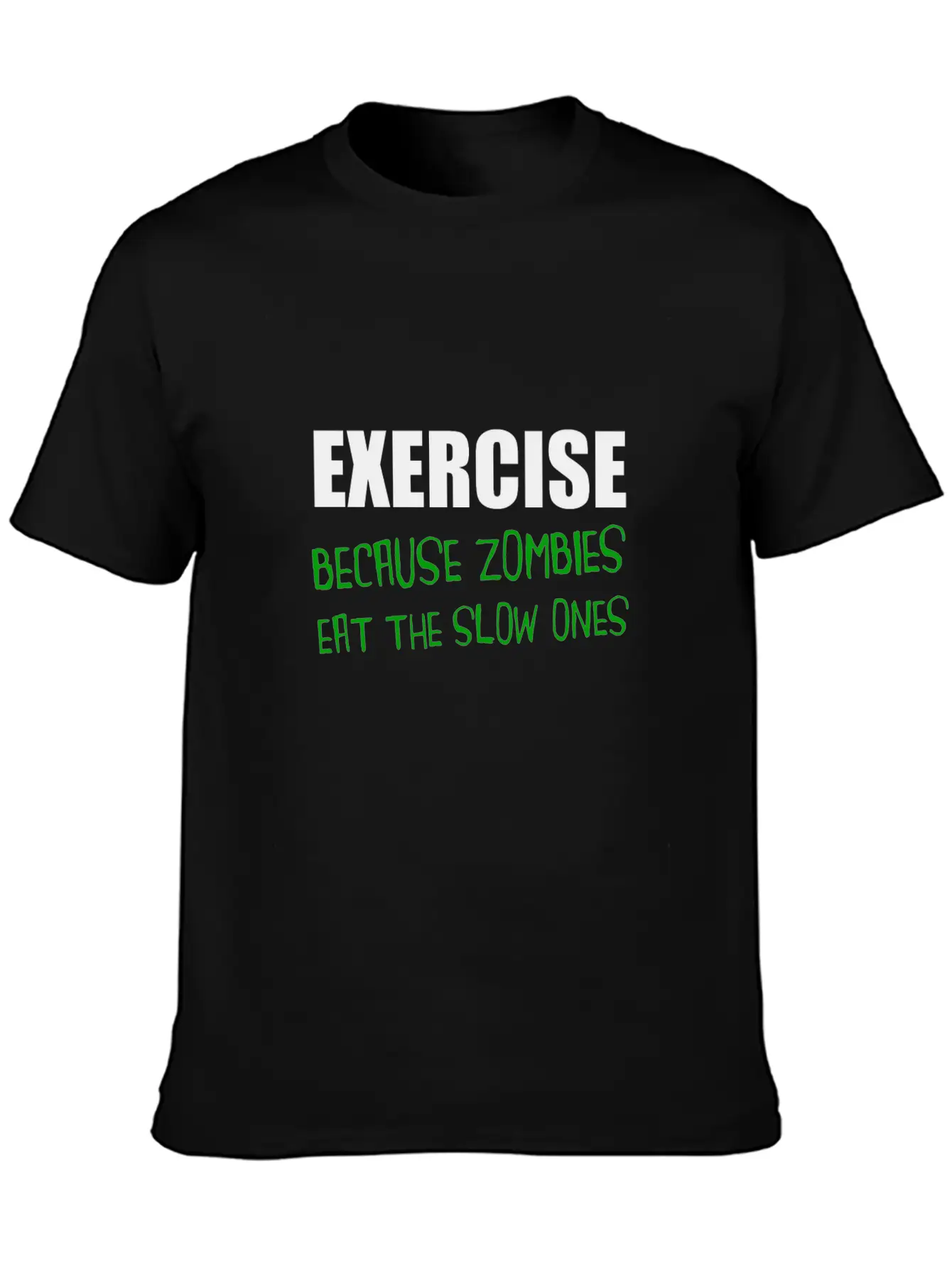 Exercise Zombies Eat Slow Breathable Graphic T-Shirt – Perfect For Casual Days