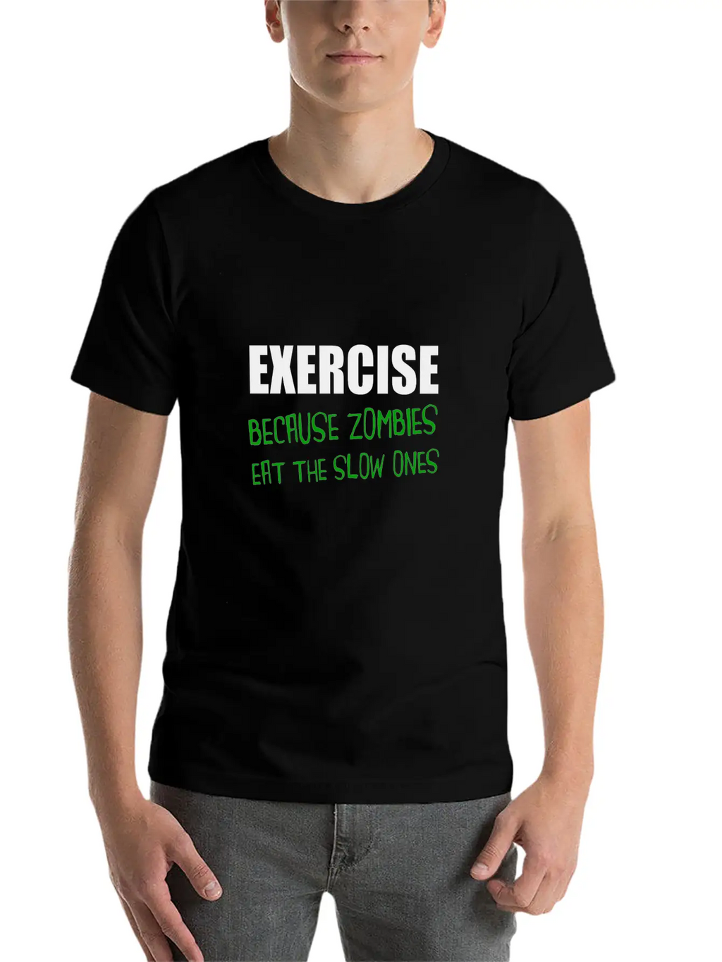 Exercise Zombies Eat Slow Breathable Graphic T-Shirt – Perfect For Casual Days