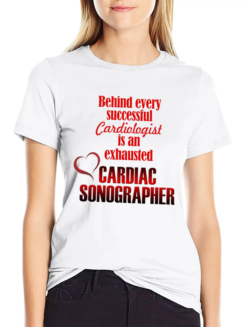 Exhausted Cardiac Sonographer Stylish Everyday T-Shirt – Unisex Basic Cotton Tee