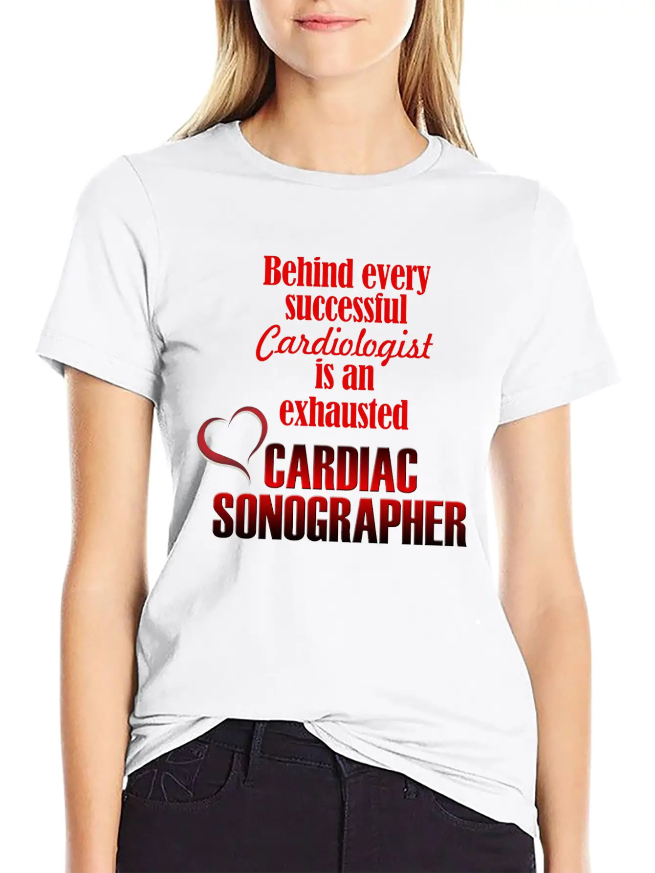 Exhausted Cardiac Sonographer Stylish Everyday T-Shirt – Unisex Basic Cotton Tee