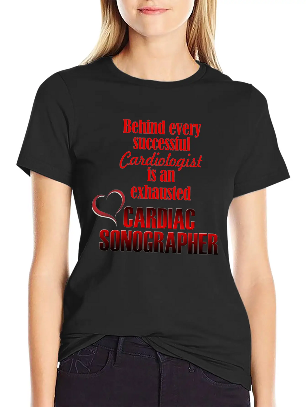Exhausted Cardiac Sonographer Stylish Everyday T-Shirt – Unisex Basic Cotton Tee