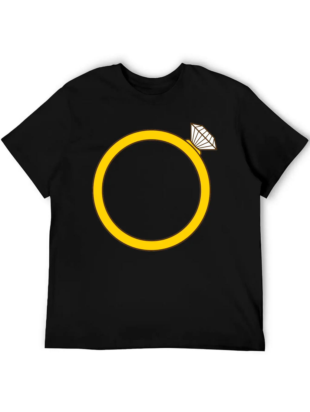 Expensive Diamond Gold Ring Silhouette Jewelry Eng Stylish Everyday T-Shirt – Unisex Basic Cotton Tee