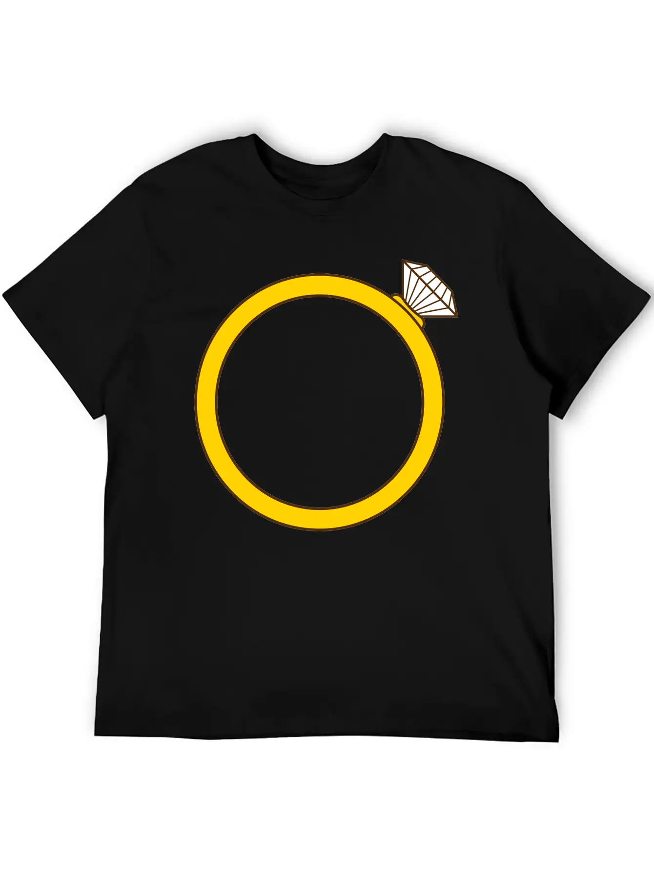 Expensive Diamond Gold Ring Silhouette Jewelry Eng Stylish Everyday T-Shirt – Unisex Basic Cotton Tee