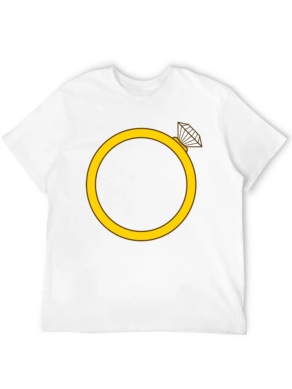Expensive Diamond Gold Ring Silhouette Jewelry Eng Stylish Everyday T-Shirt – Unisex Basic Cotton Tee