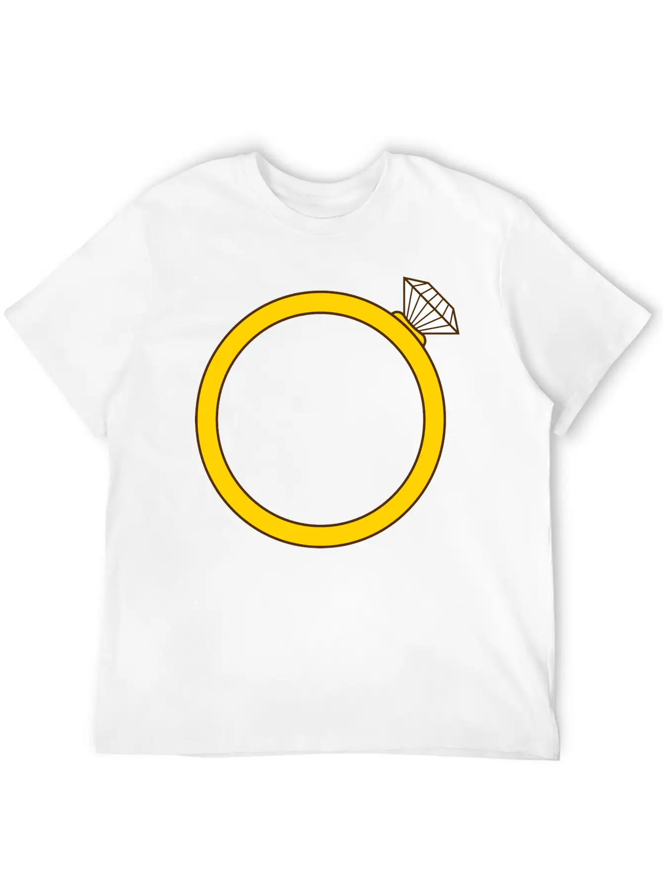 Expensive Diamond Gold Ring Silhouette Jewelry Eng Stylish Everyday T-Shirt – Unisex Basic Cotton Tee