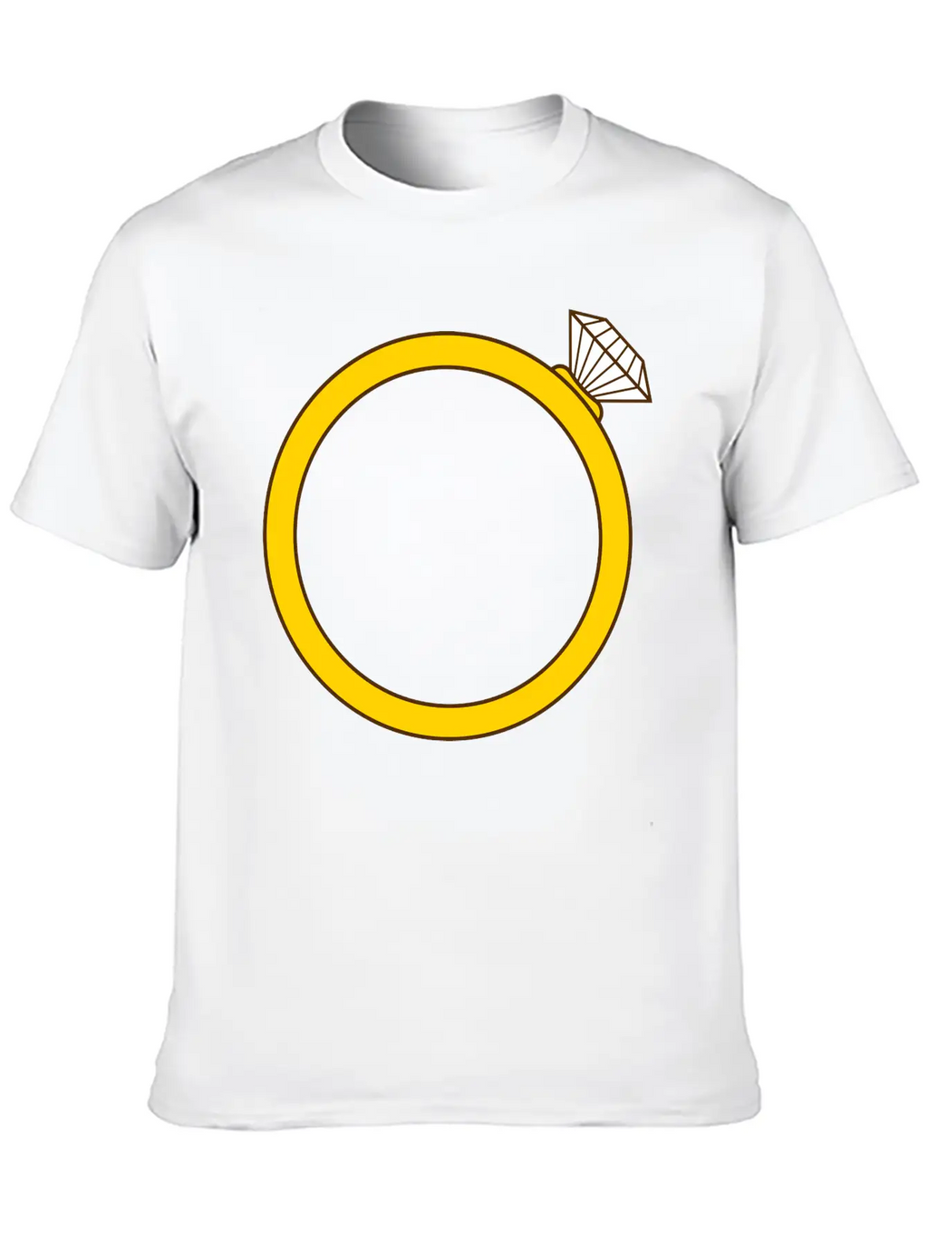 Expensive Diamond Gold Ring Silhouette Jewelry Eng Stylish Everyday T-Shirt – Unisex Basic Cotton Tee