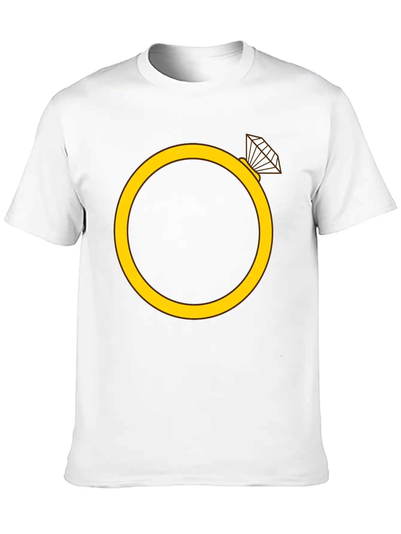 Expensive Diamond Gold Ring Silhouette Jewelry Eng Stylish Everyday T-Shirt – Unisex Basic Cotton Tee